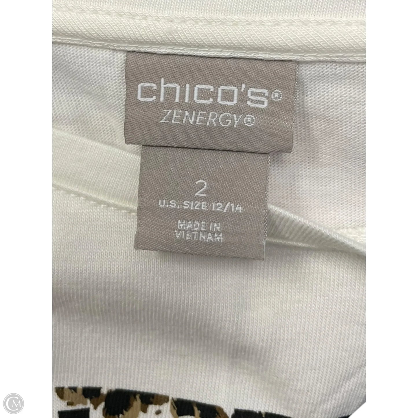 Blouse Short Sleeve By Chicos In Cream, Size: L