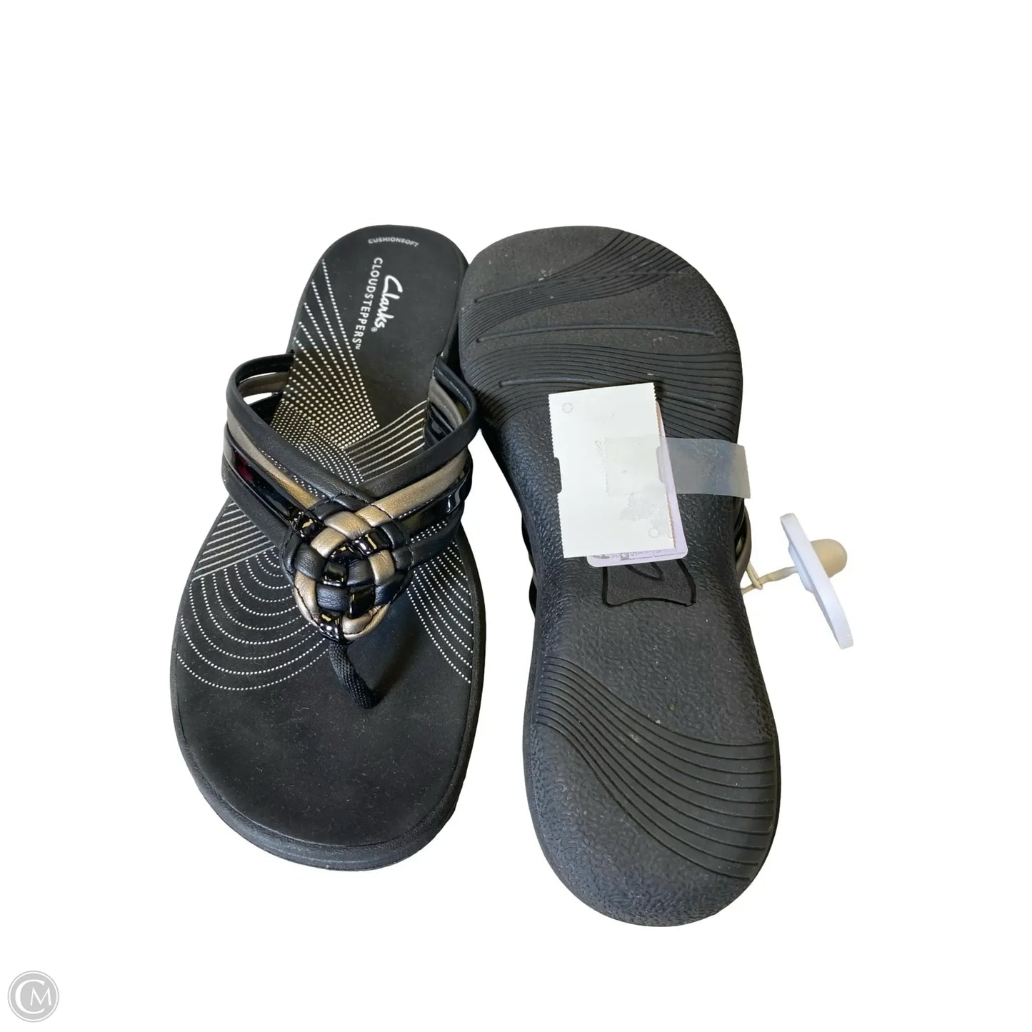 Sandals Heels Wedge By Clarks In Black, Size: 9