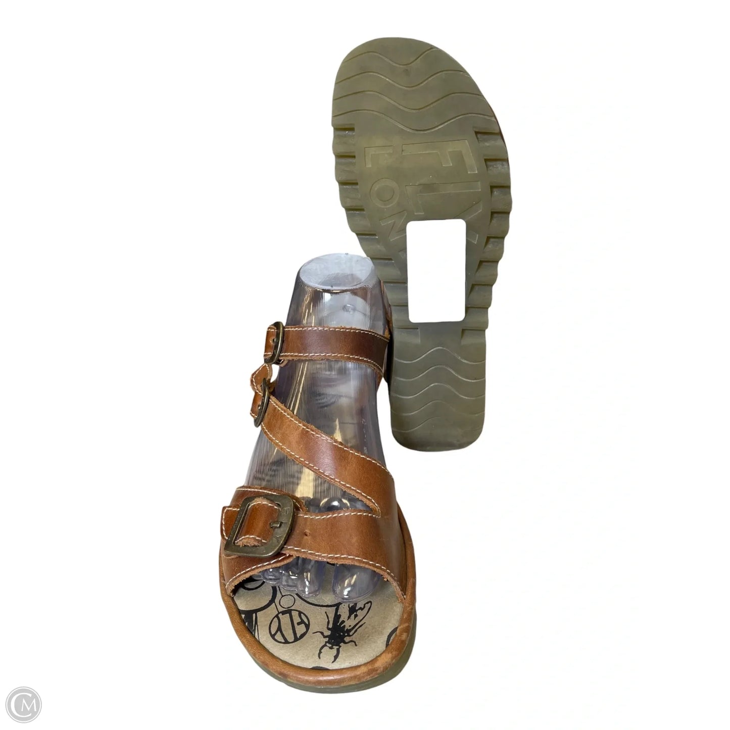 Sandals Heels Wedge By Fly London In Brown, Size: 6.5