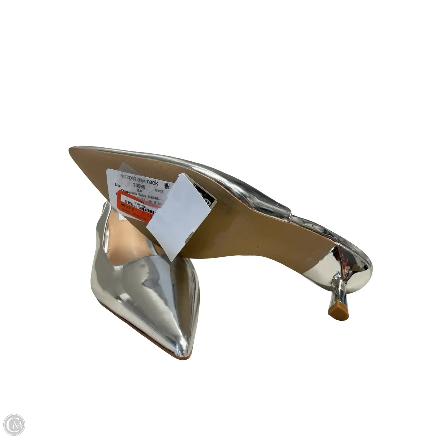 Sandals Heels Kitten By Steve Madden In Silver, Size: 6.5