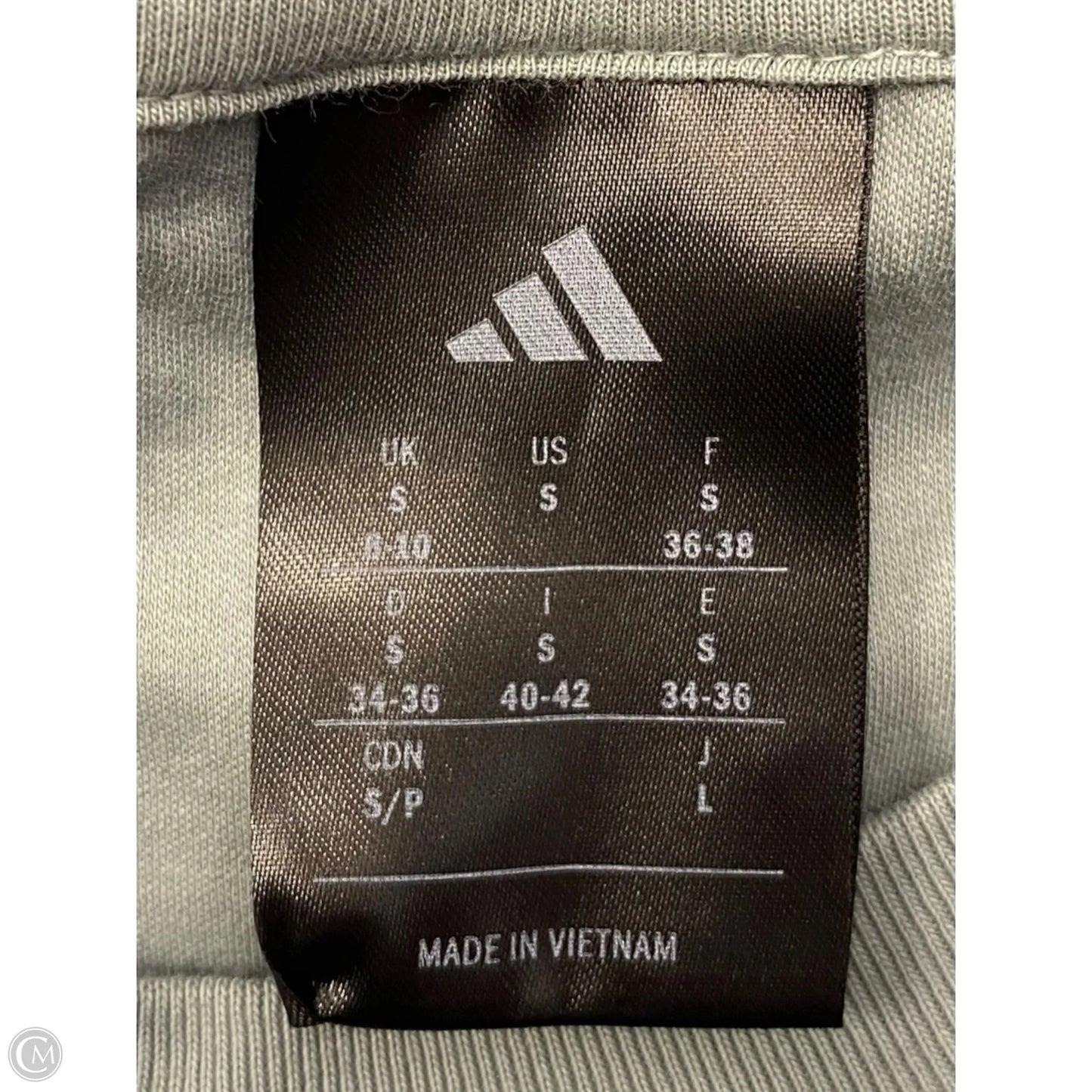 Athletic Top Short Sleeve By Adidas In Green, Size: S