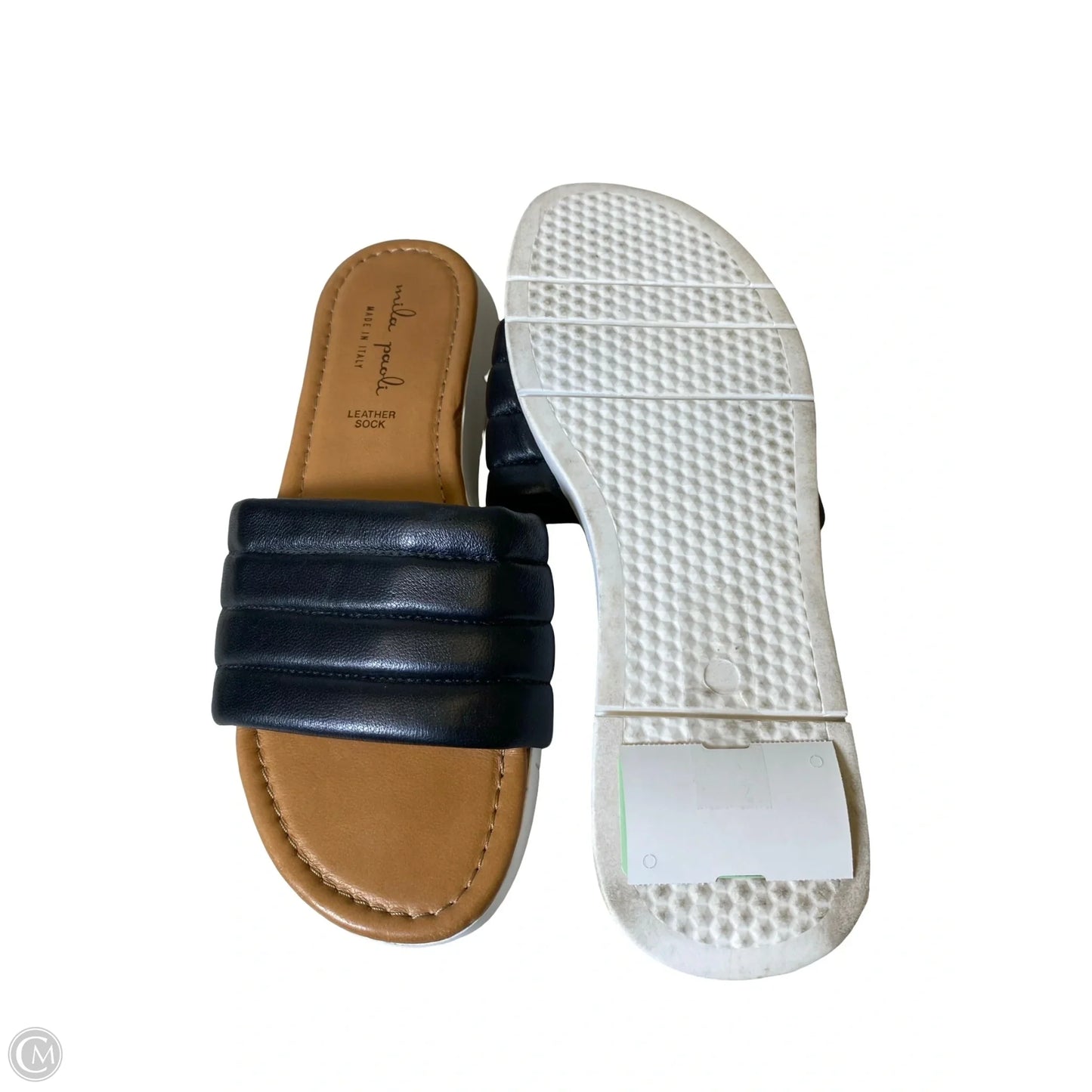 Sandals Flats By Clothes Mentor In Black & Brown, Size: 8
