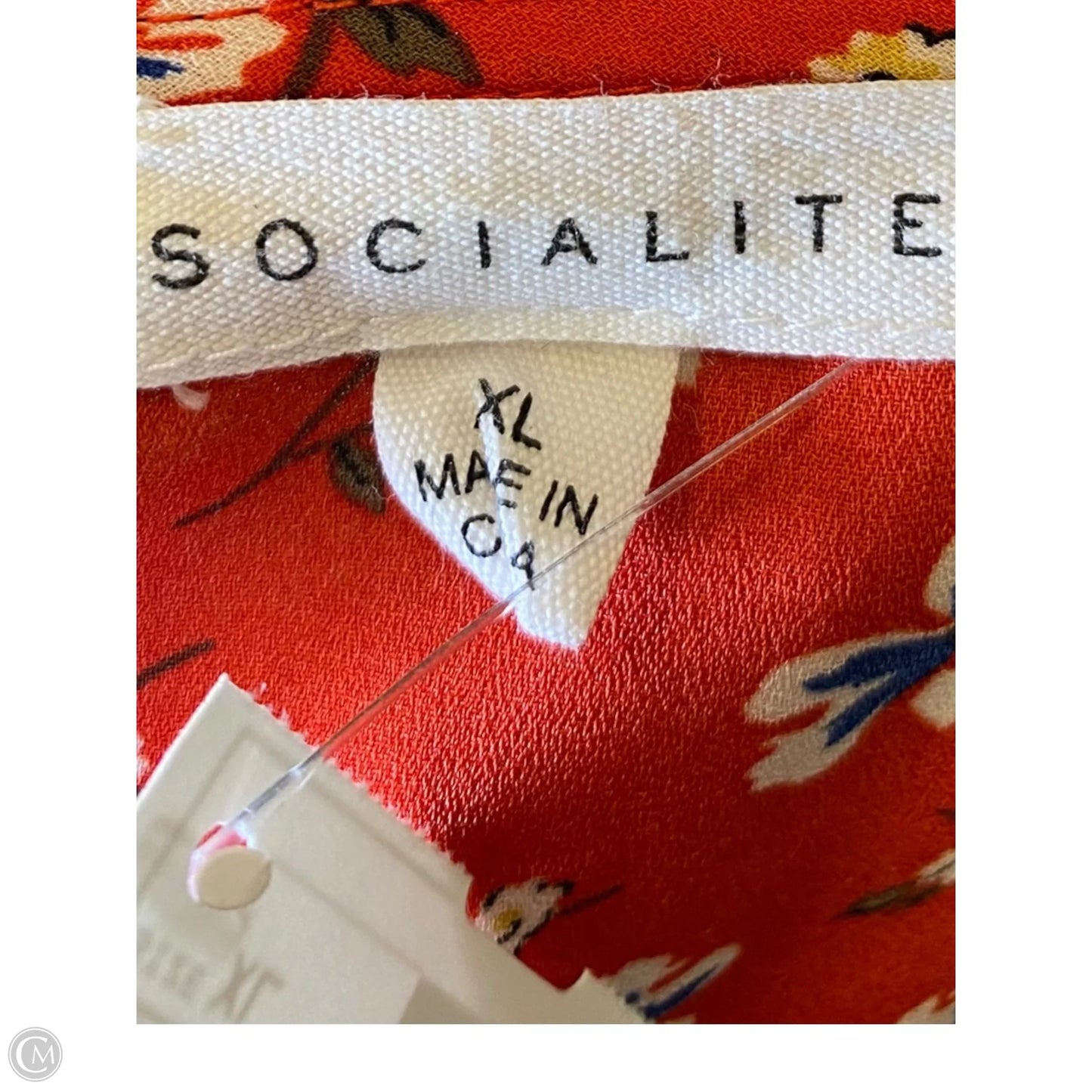 Blouse Short Sleeve By Socialite In Floral Print, Size: Xl