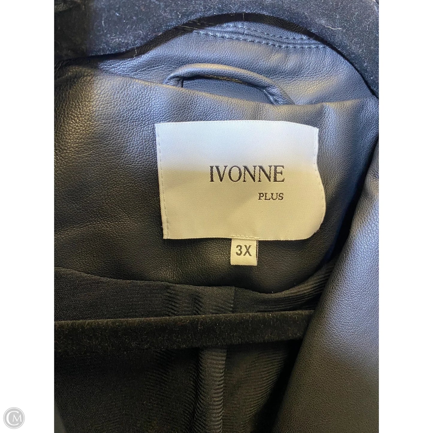 Jacket Leather By Clothes Mentor In Black, Size: 3x