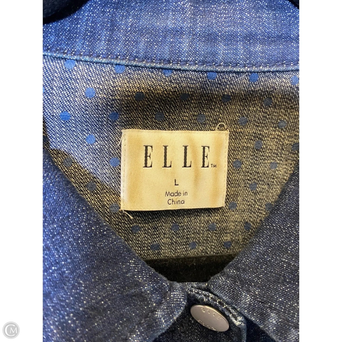 Jacket Denim By Elle In Blue Denim, Size: L