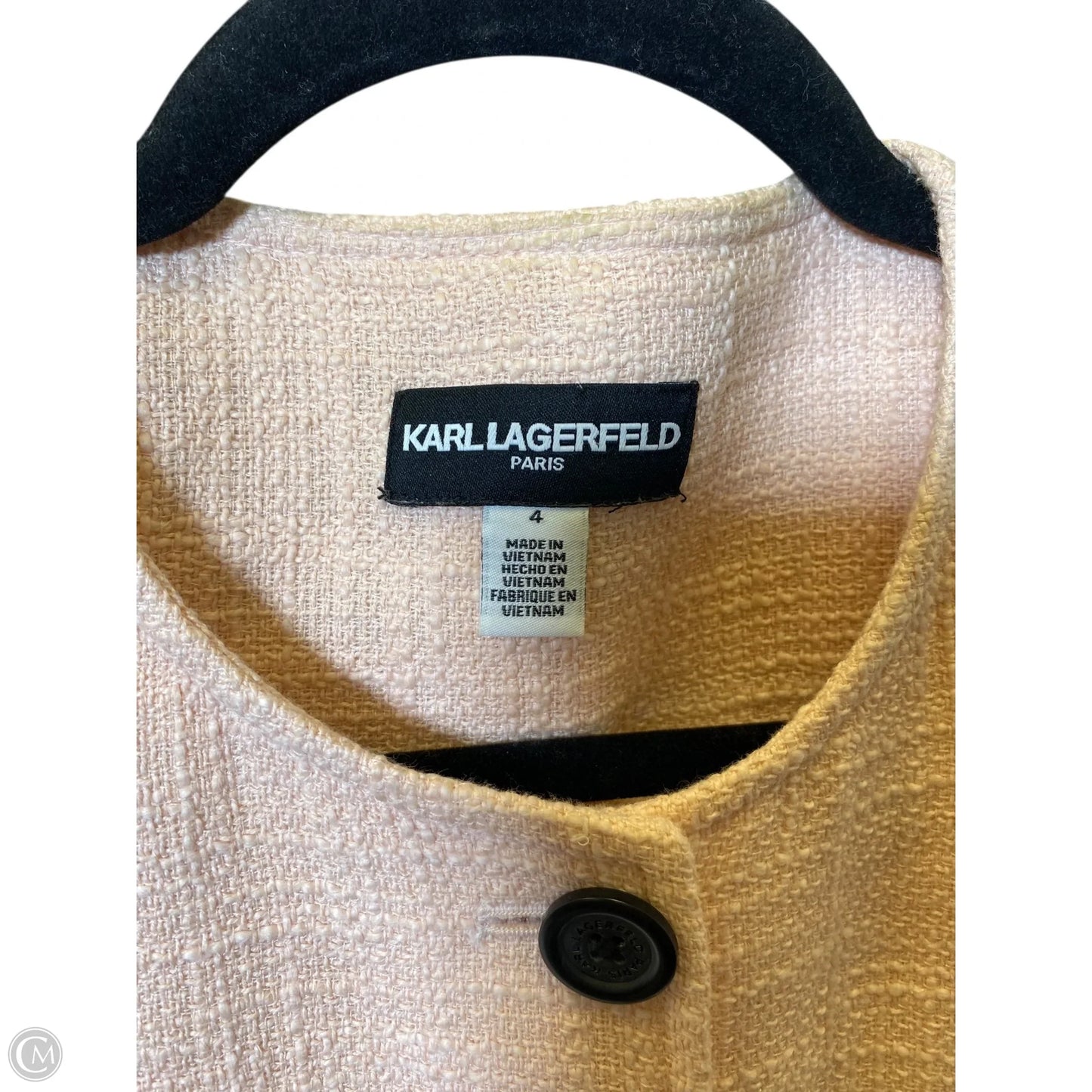 Blazer Designer By Karl Lagerfeld In Peach, Size: 4