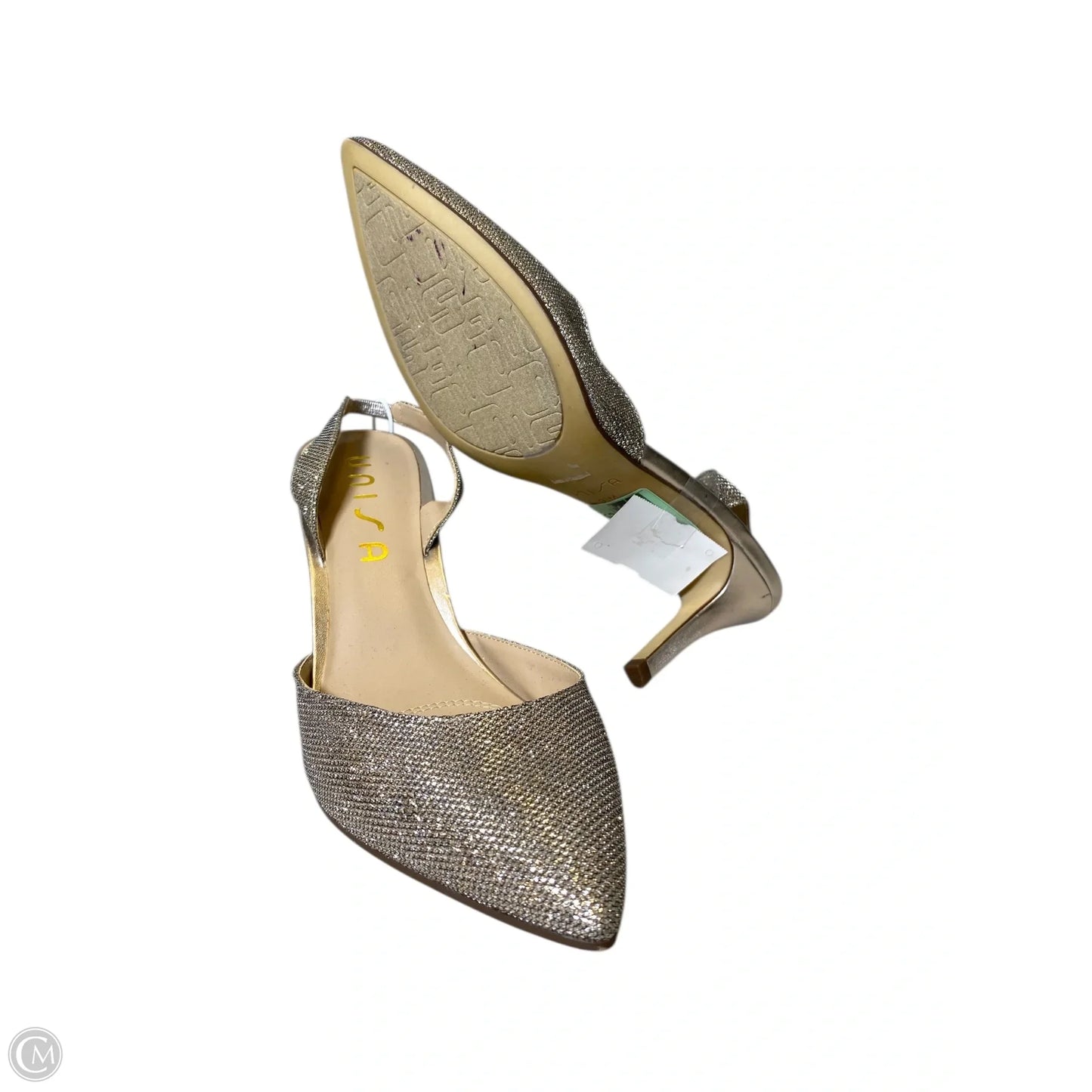 Shoes Heels Kitten By Unisa In Gold, Size: 9.5