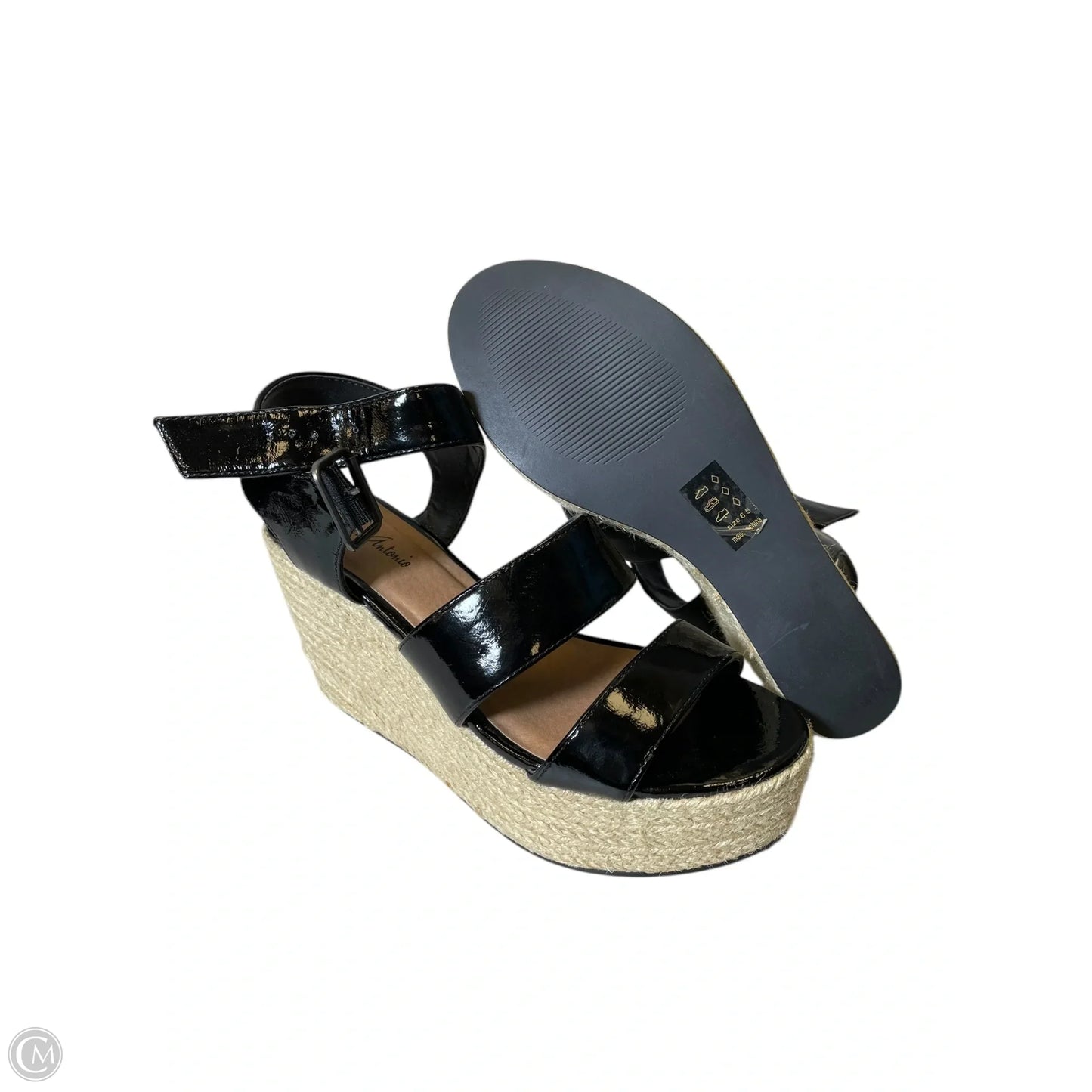 Shoes Heels Wedge By Michael Antonio In Black & Tan, Size: 6.5