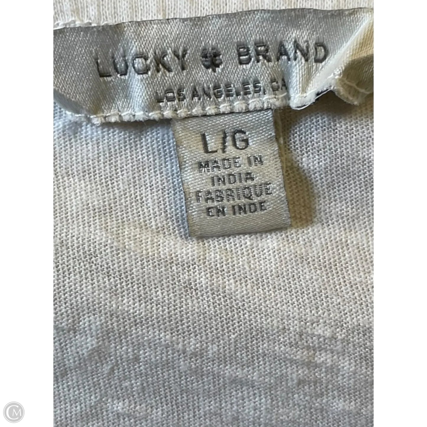 Top Short Sleeve By Lucky Brand In White, Size: L