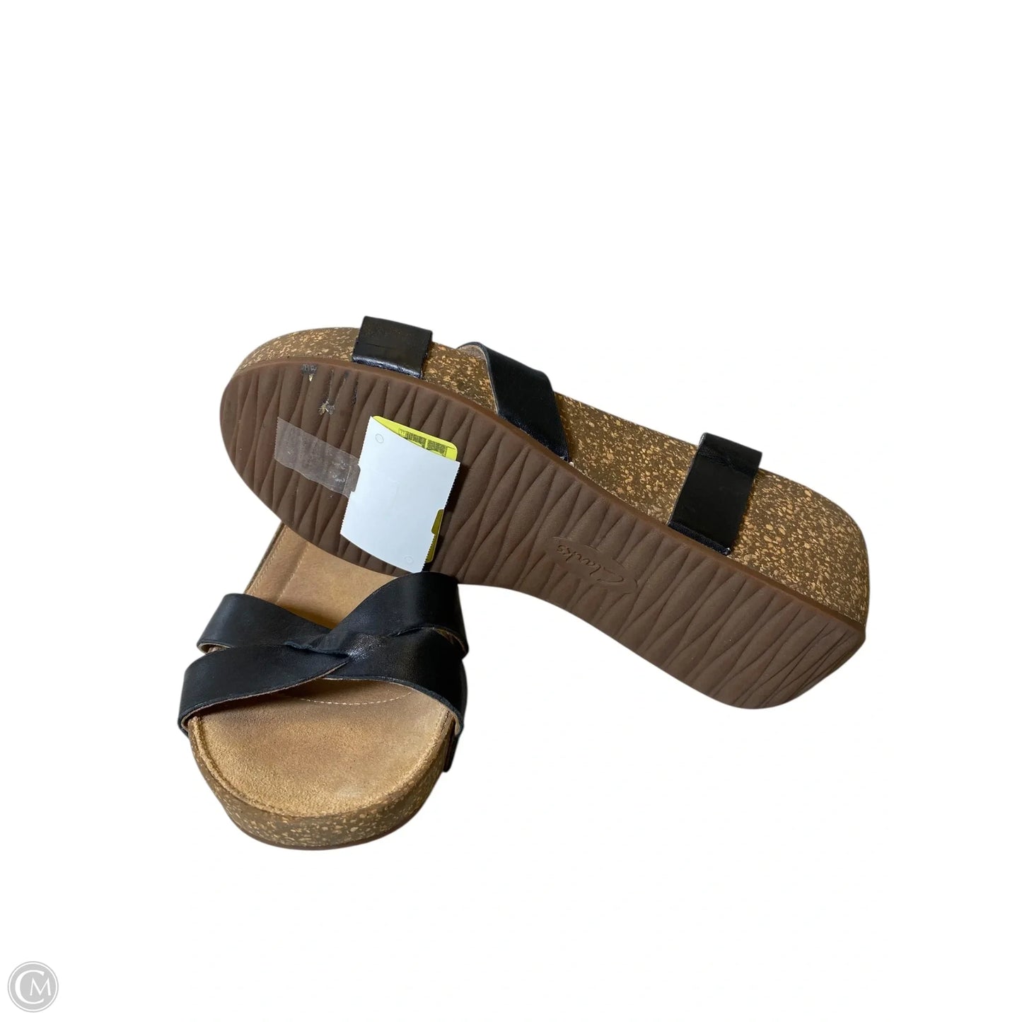 Shoes Heels Wedge By Clarks In Black & Brown, Size: 10