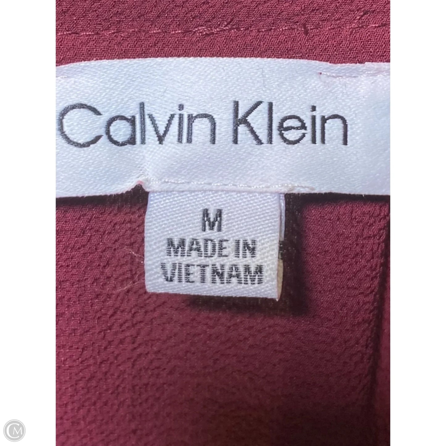 Top Short Sleeve By Calvin Klein In Red, Size: M
