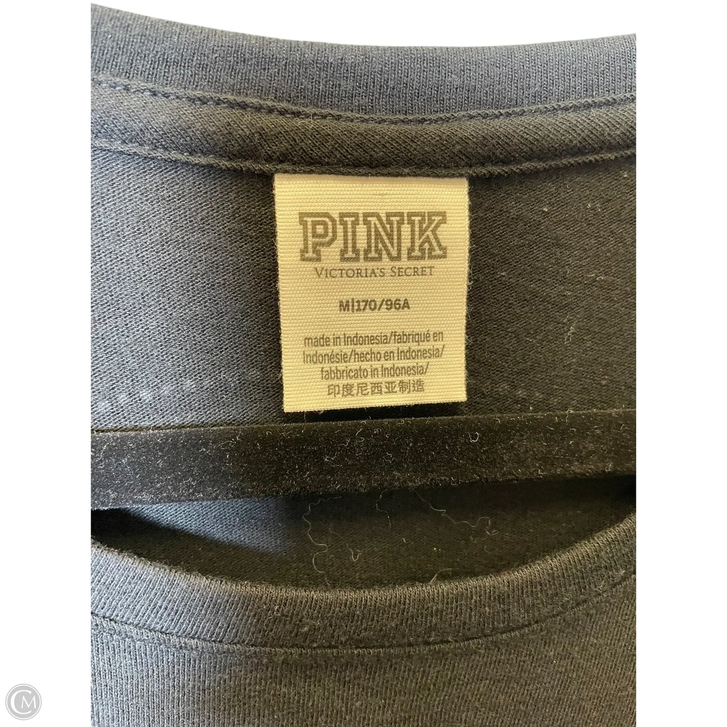 Top Short Sleeve By Pink In Black & Pink, Size: M