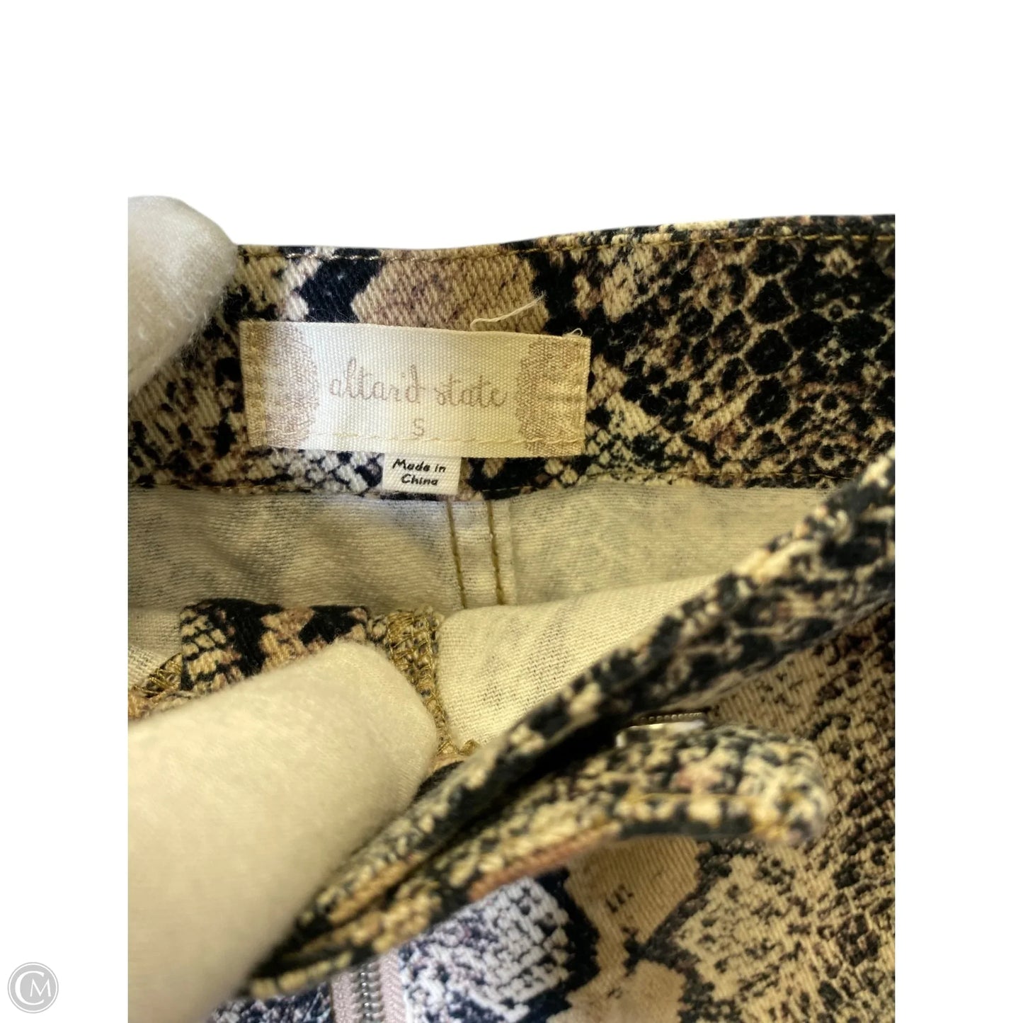 Skirt Mini & Short By Altard State In Snakeskin Print, Size: S