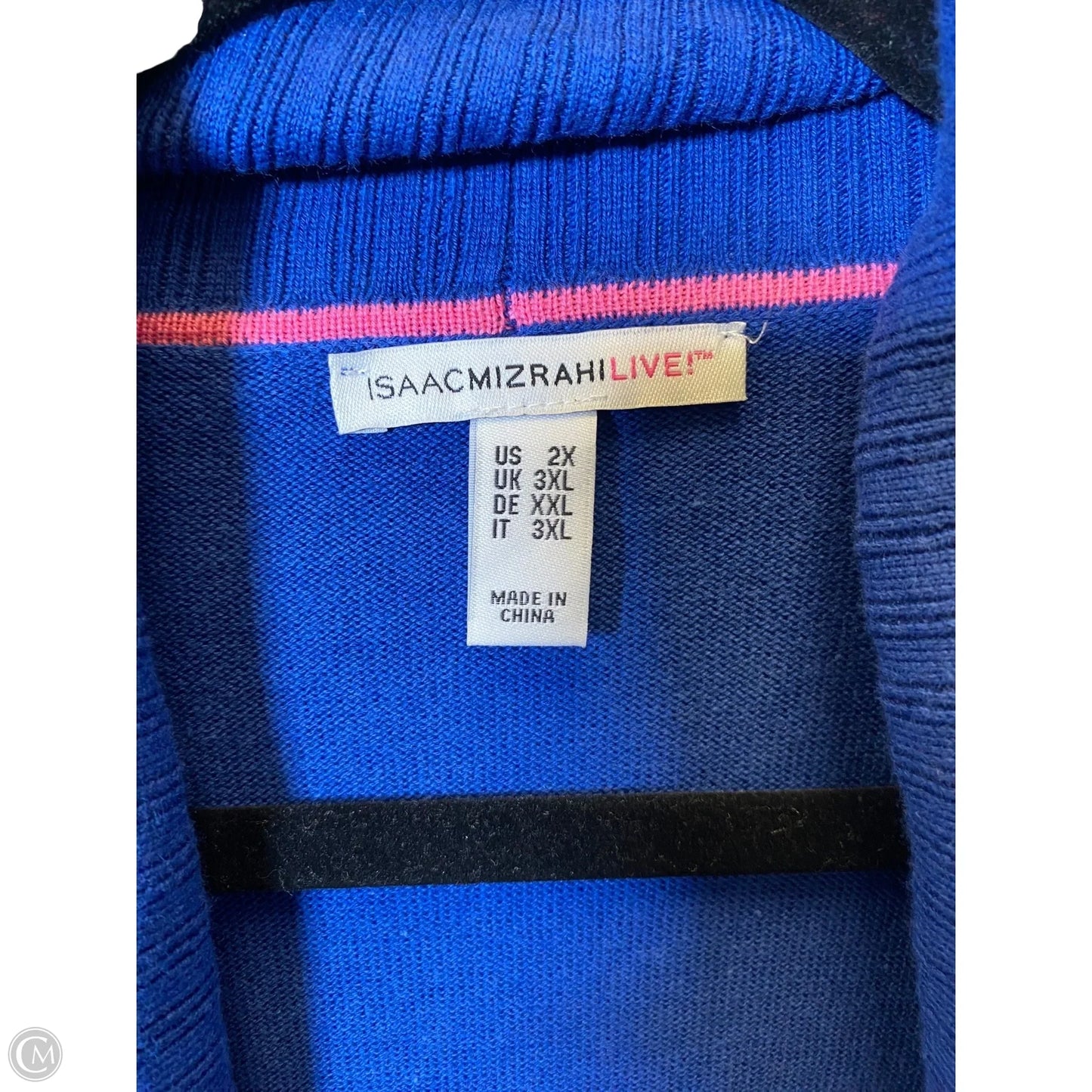 Cardigan By Isaac Mizrahi In Blue, Size: 2x