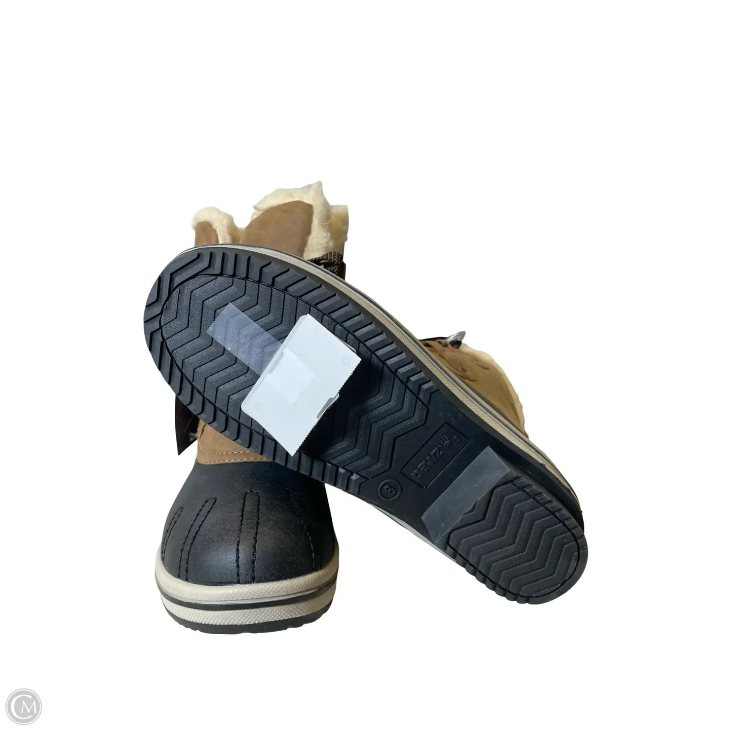 Boots Ankle Flats By Bearpaw In Brown & Cream, Size: 8