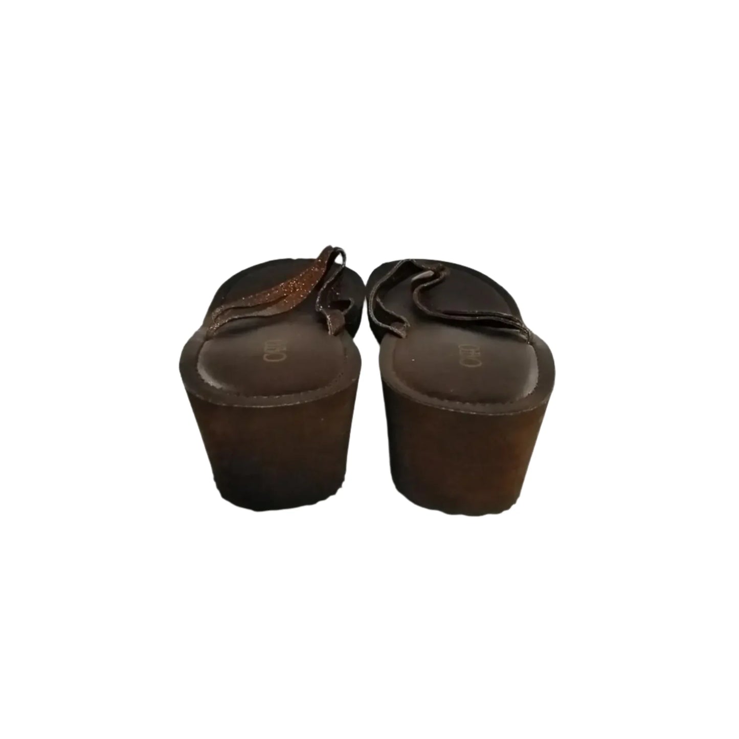 Sandals Heels Wedge By Cato In Bronze, Size: 6