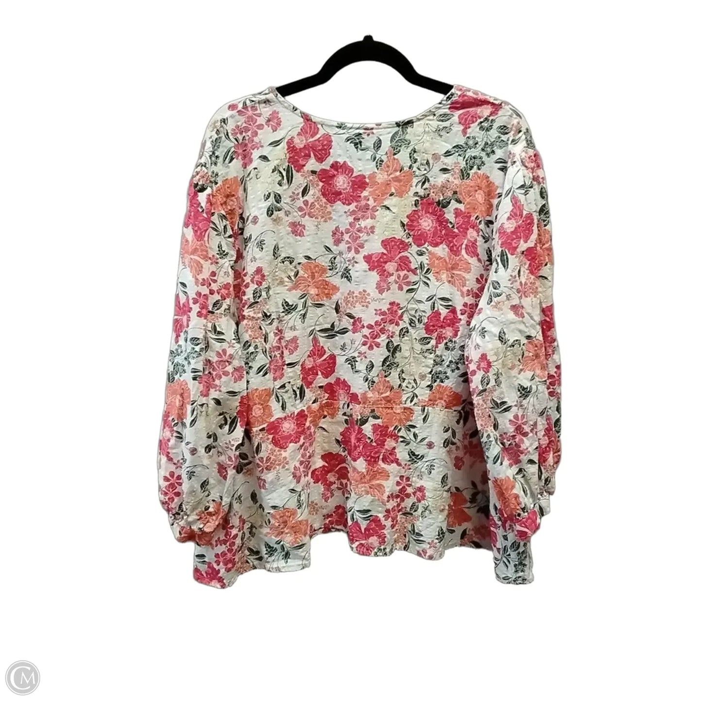 Top Long Sleeve By Liz Claiborne In Floral Print, Size: 2x