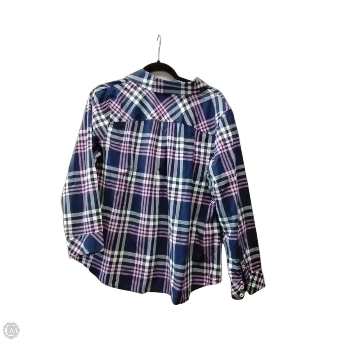 Blouse Long Sleeve By Talbots In Checkered Pattern, Size: 1x