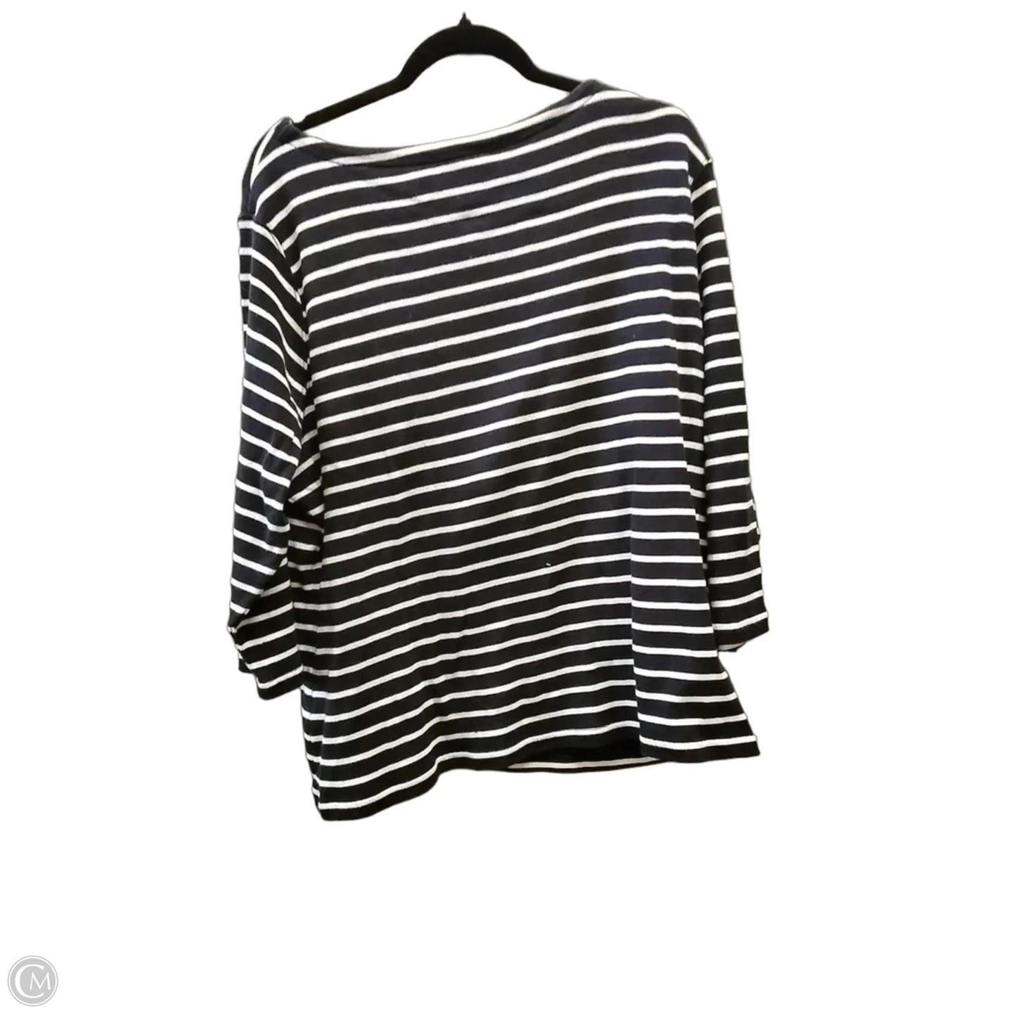 Sweater By L.l. Bean In Blue & Cream, Size: 3x