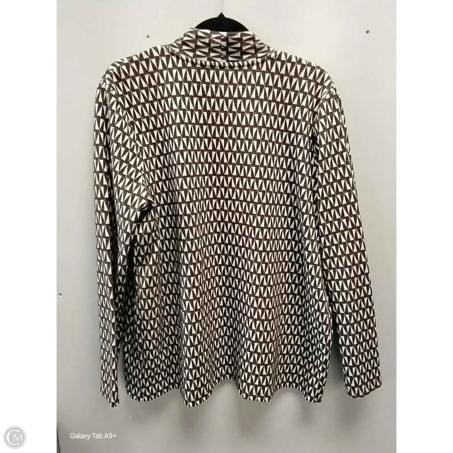 Sweater Cardigan By Kim Rogers In Geometric Pattern, Size: Xl