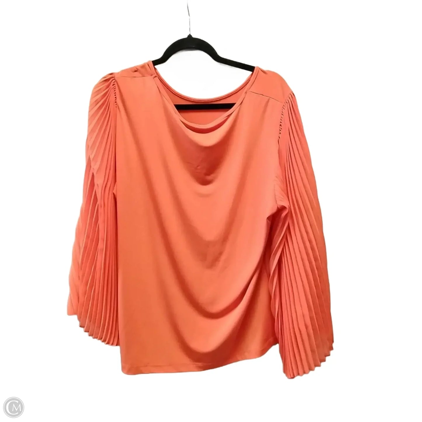 Blouse Long Sleeve By Chicos In Orange, Size: L