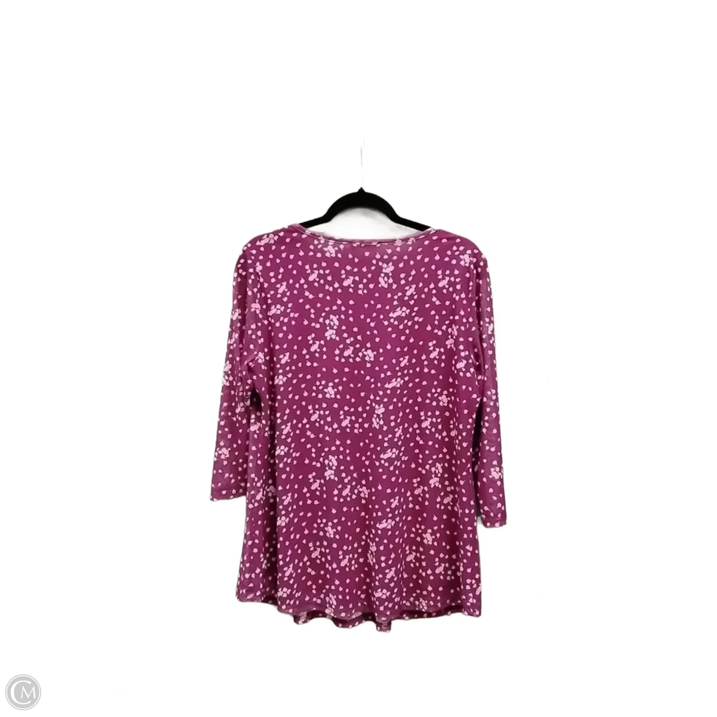 Blouse Long Sleeve By Clothes Mentor In Purple & White, Size: L