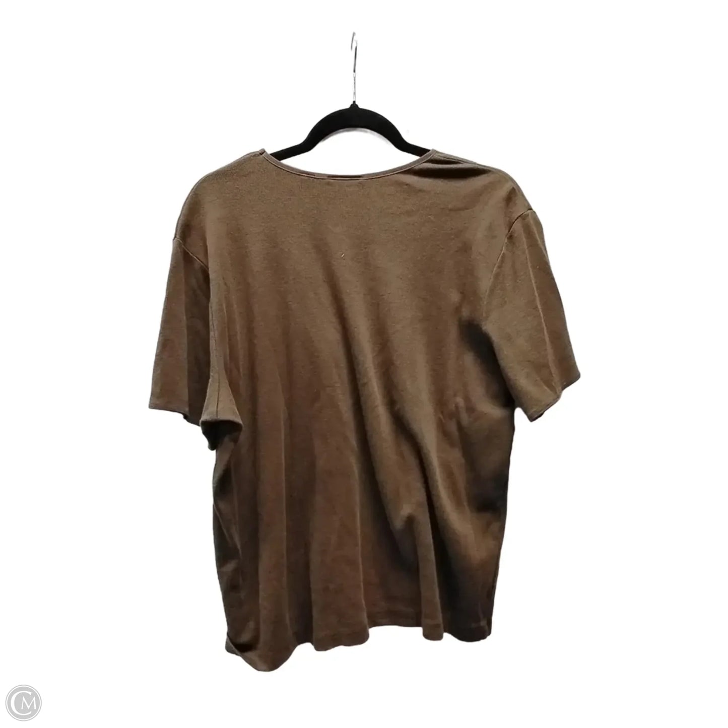 Sweater Short Sleeve By Karen Scott In Brown, Size: Xl