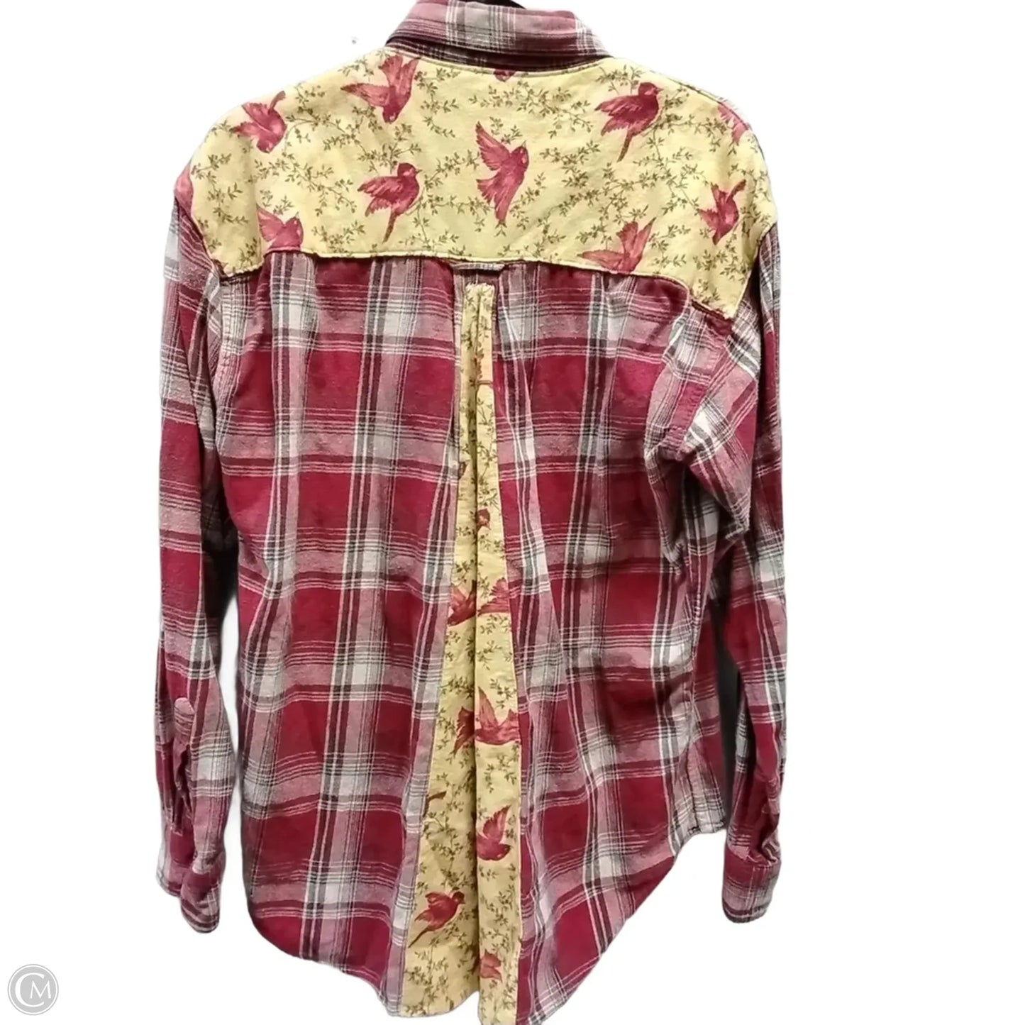 Top Long Sleeve By Chaps In Plaid Pattern, Size: M