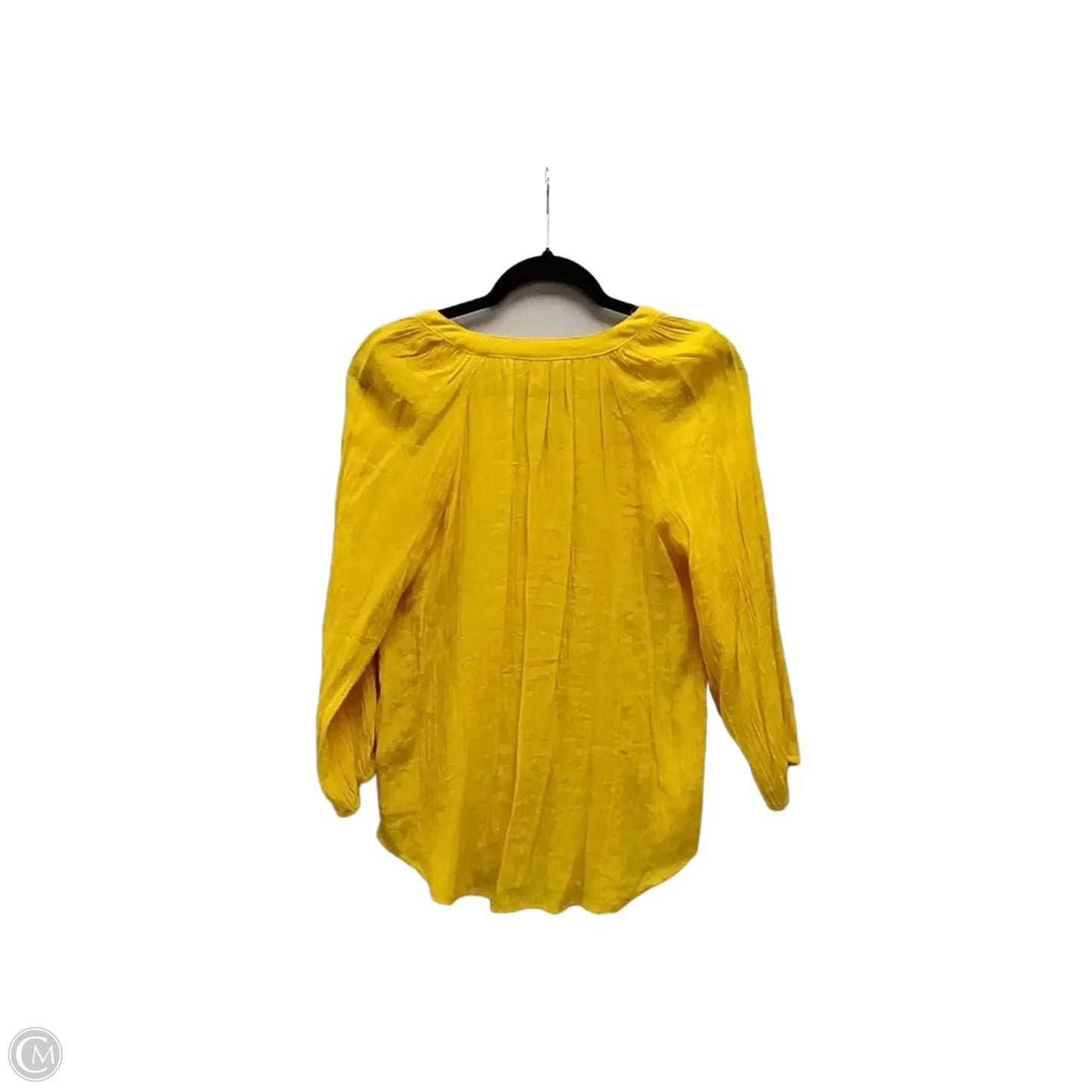 Blouse Long Sleeve By Clothes Mentor In Yellow, Size: S