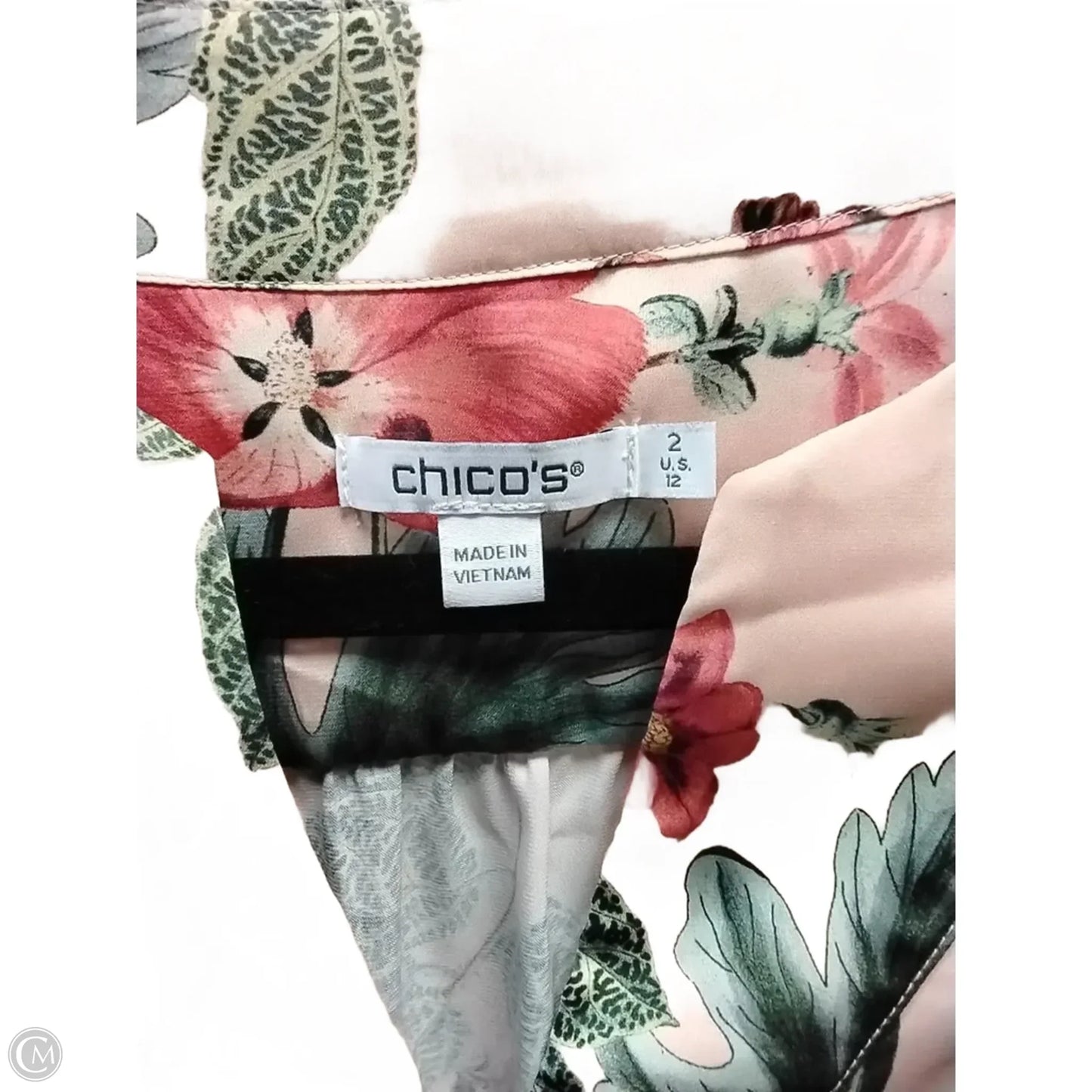 Blouse Long Sleeve By Chicos In Floral Print, Size: L