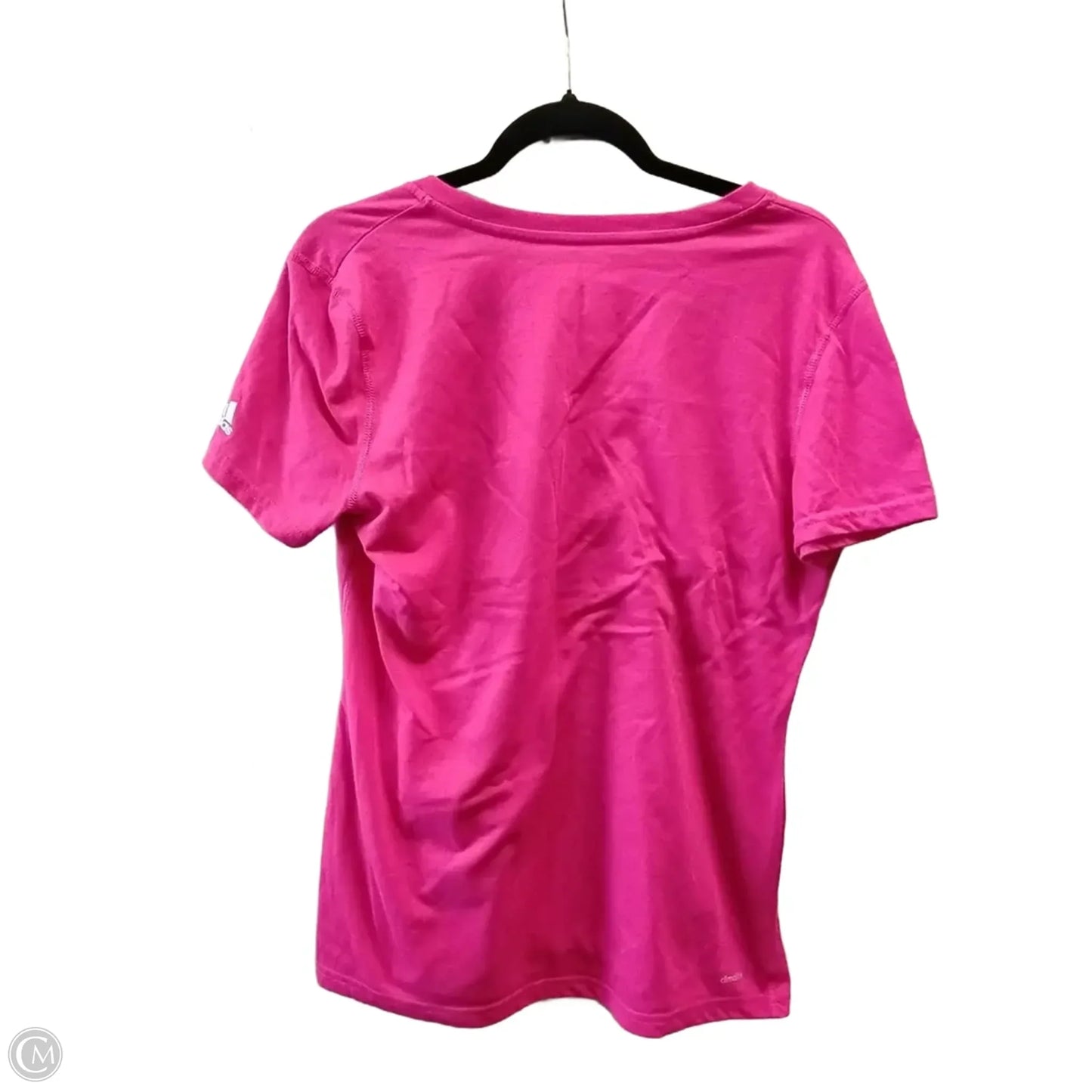 Athletic Top Short Sleeve By Adidas In Pink, Size: L