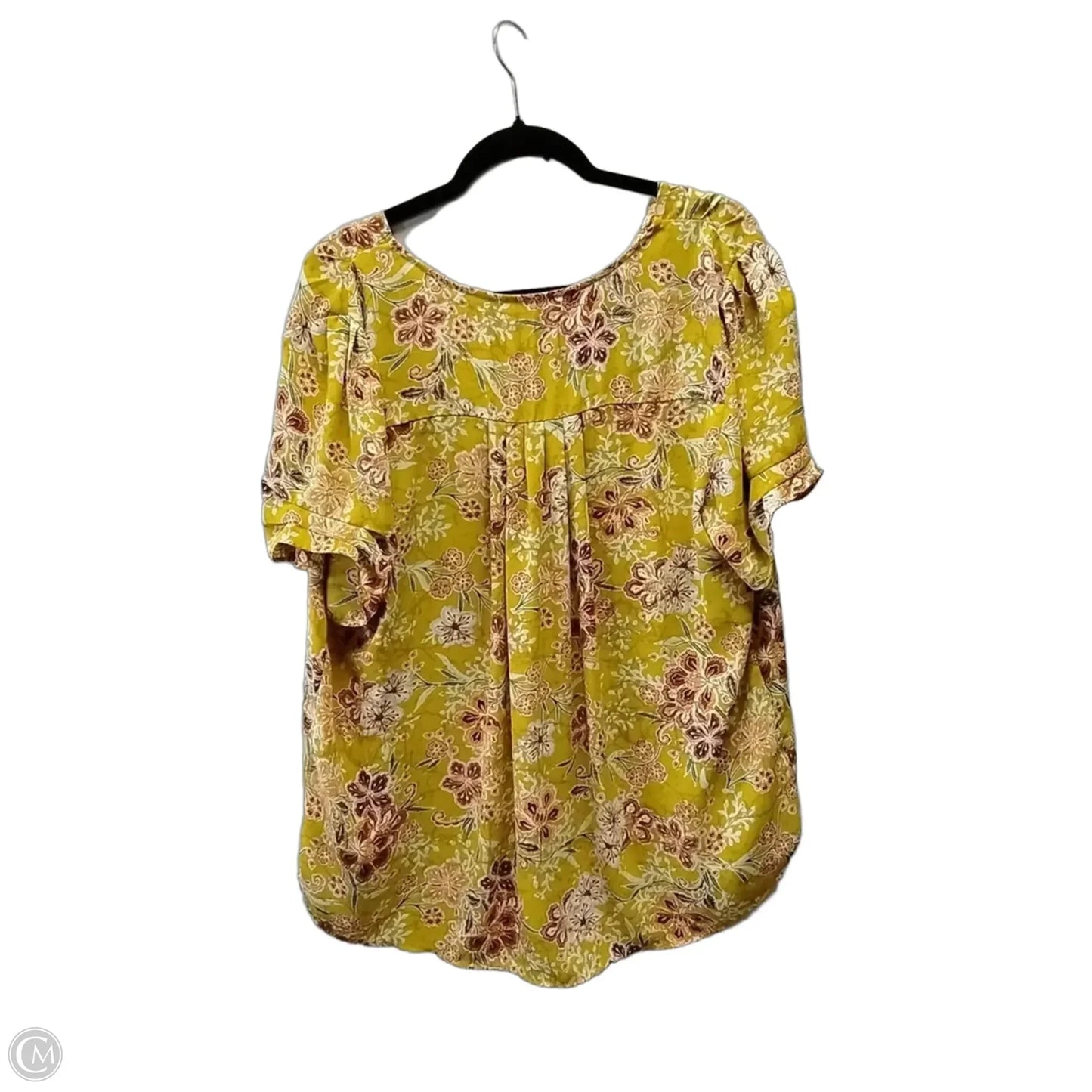 Blouse Long Sleeve By Dr2 In Yellow, Size: Xxl