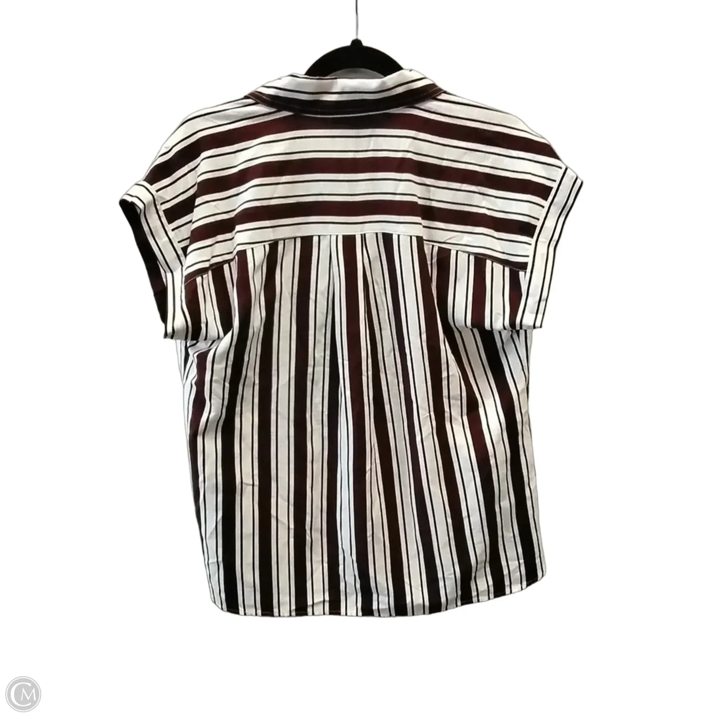 Top Short Sleeve By Loft In Striped Pattern, Size: M