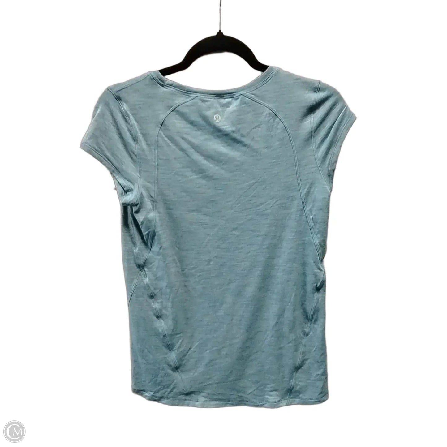 Athletic Top Short Sleeve By Lululemon In Blue, Size: 4