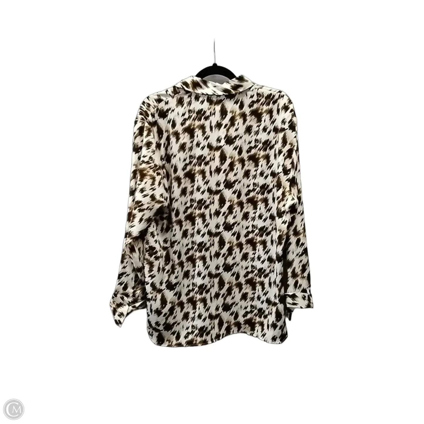 Blouse Long Sleeve By Glam In Animal Print, Size: S