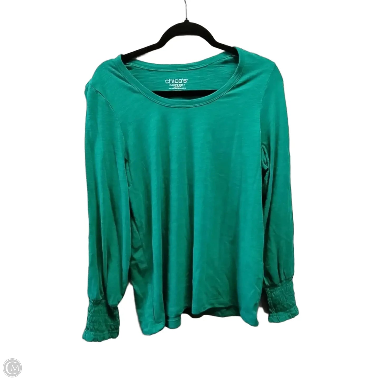 Top Long Sleeve By Chicos In Green, Size: M