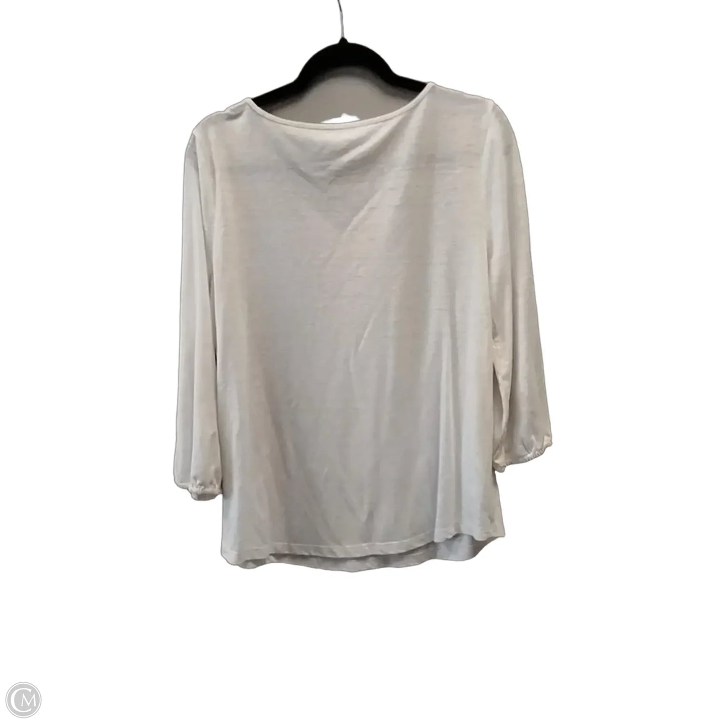 Top Long Sleeve By Talbots In White, Size: L
