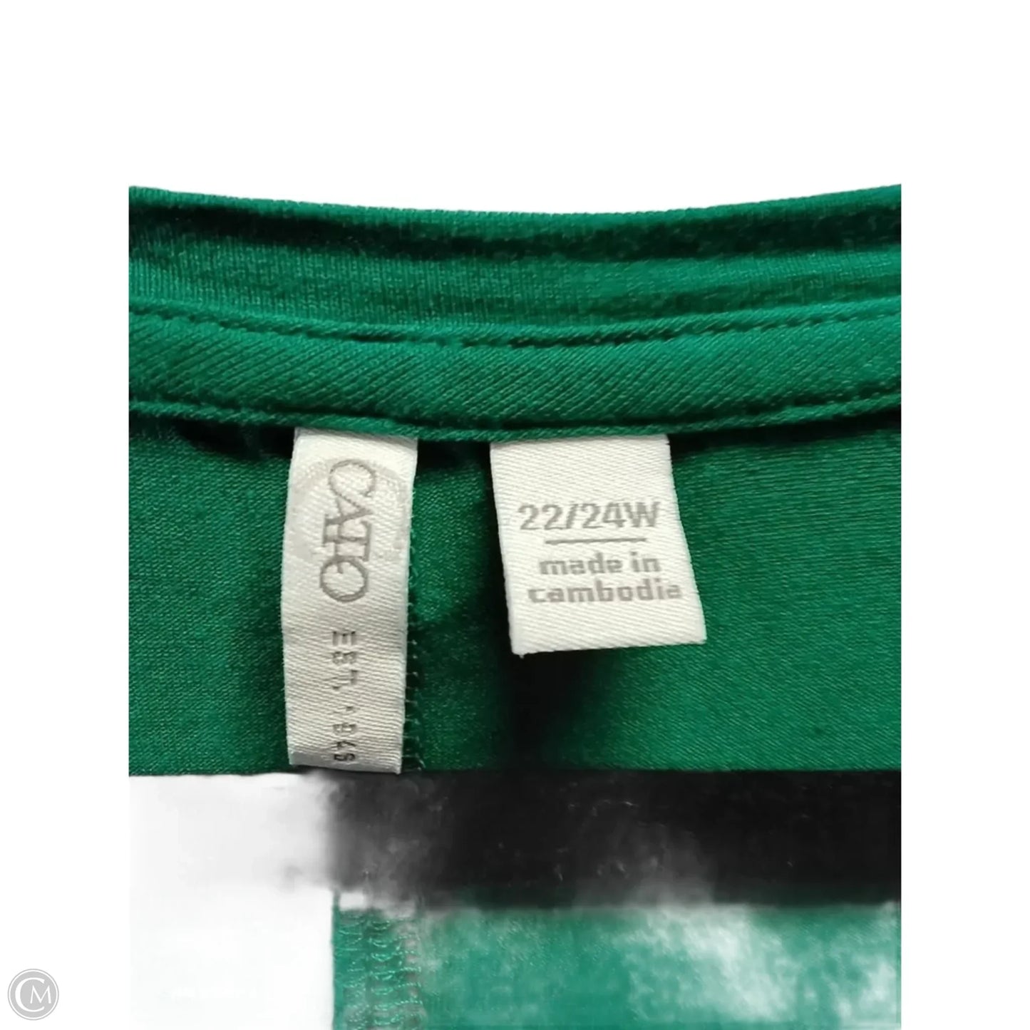 Top Long Sleeve By Cato In Green, Size: 2x