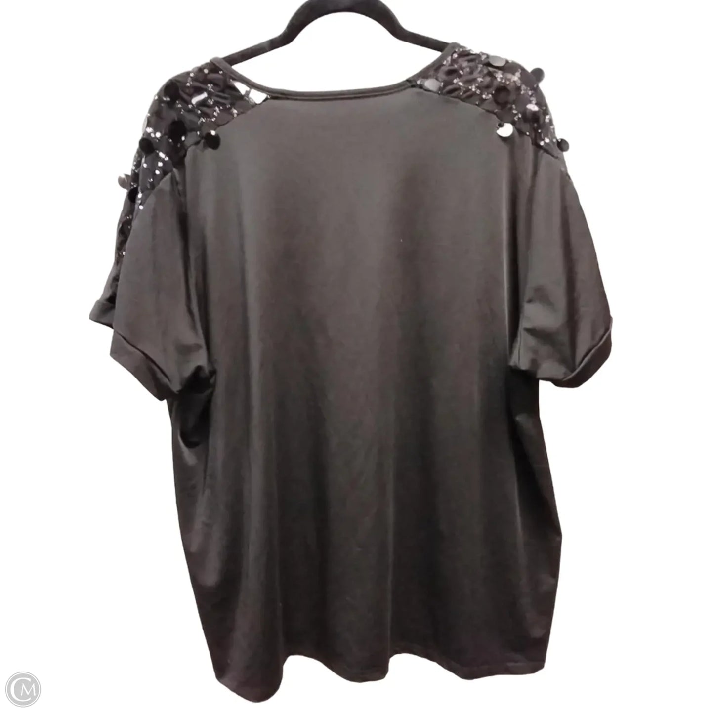 Blouse Short Sleeve By Clothes Mentor In Black, Size: 4x