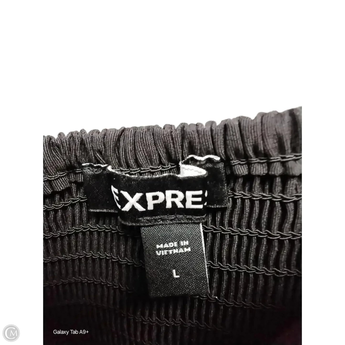 Top Short Sleeve By Express In Black, Size: L