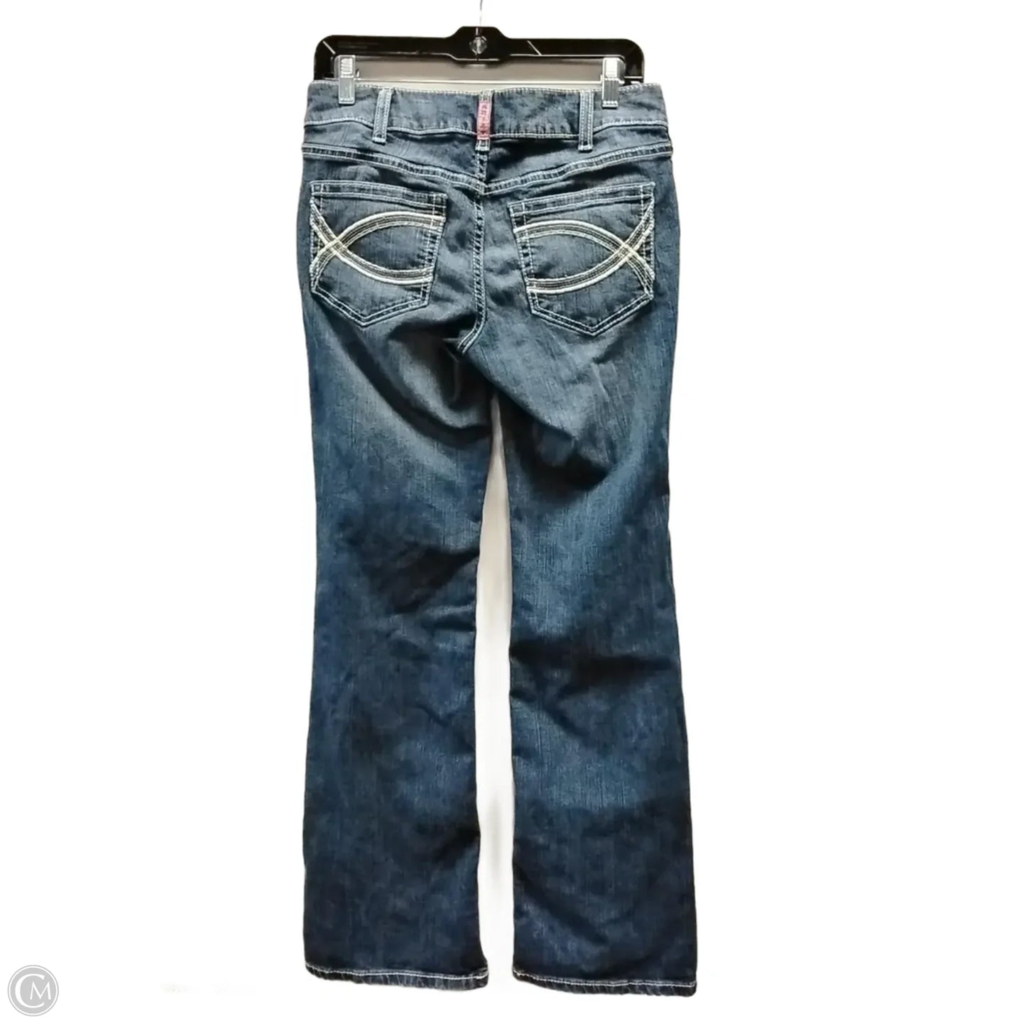Jeans Boot Cut By Ariat In Blue Denim, Size: 28