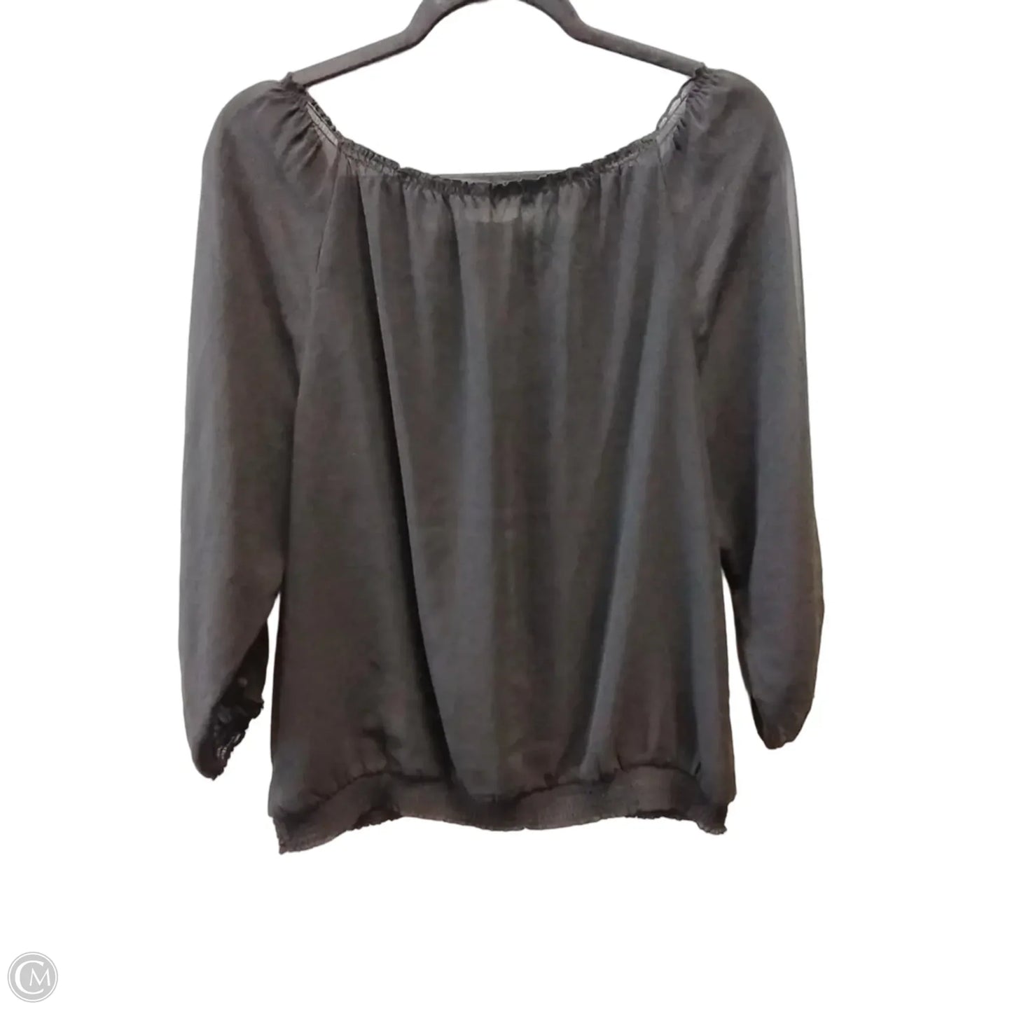 Blouse Long Sleeve By White House Black Market In Black, Size: L