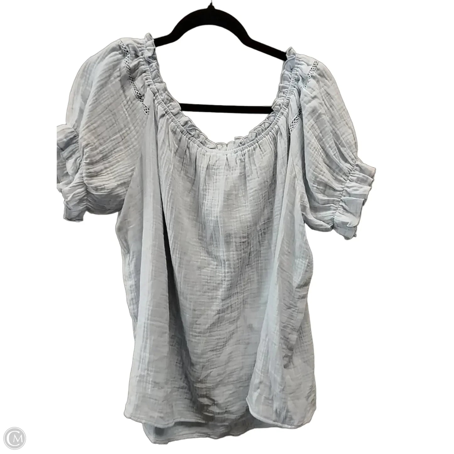 Blouse Short Sleeve By Cme In Blue, Size: 2x