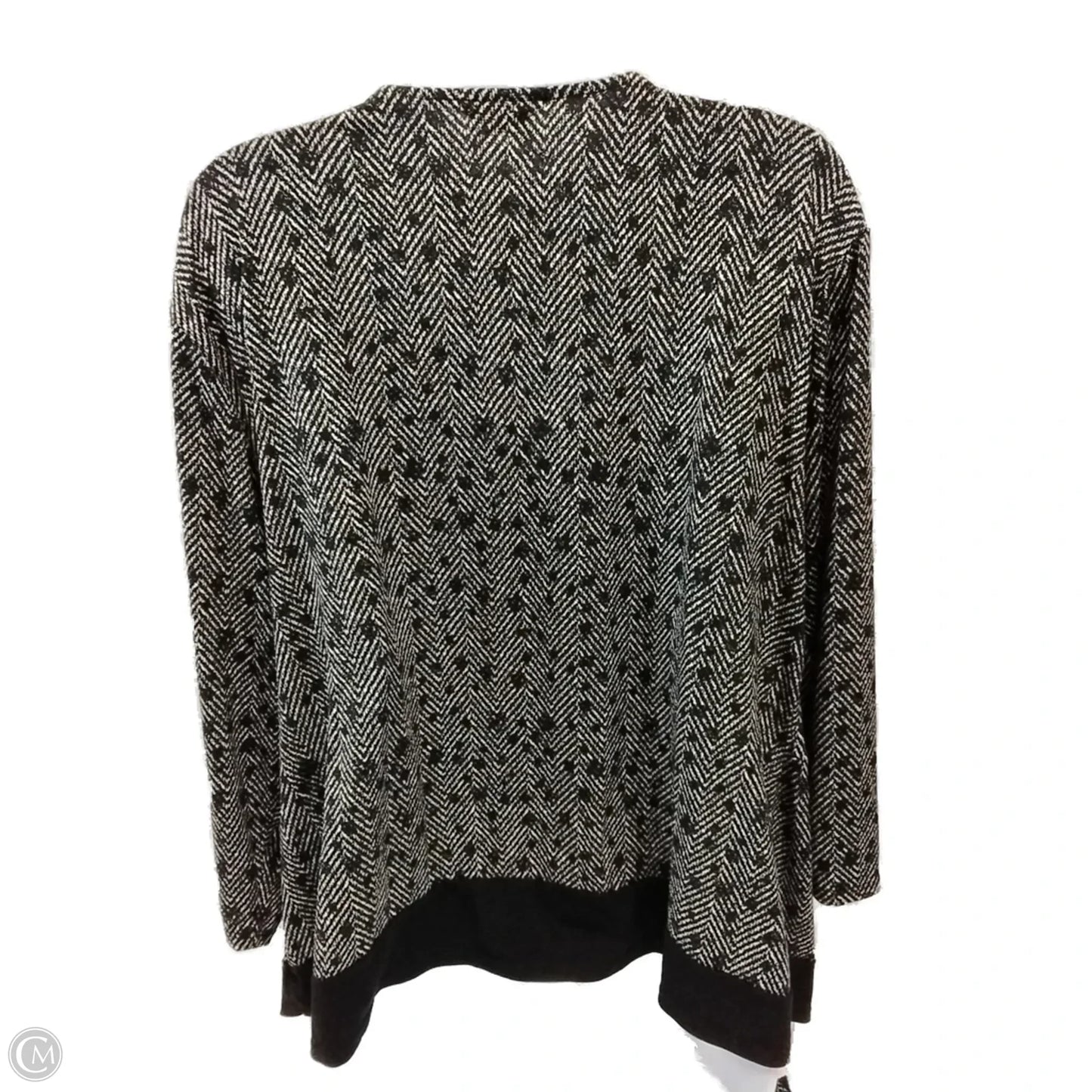 Blouse Long Sleeve By Cato In Black & White, Size: 20