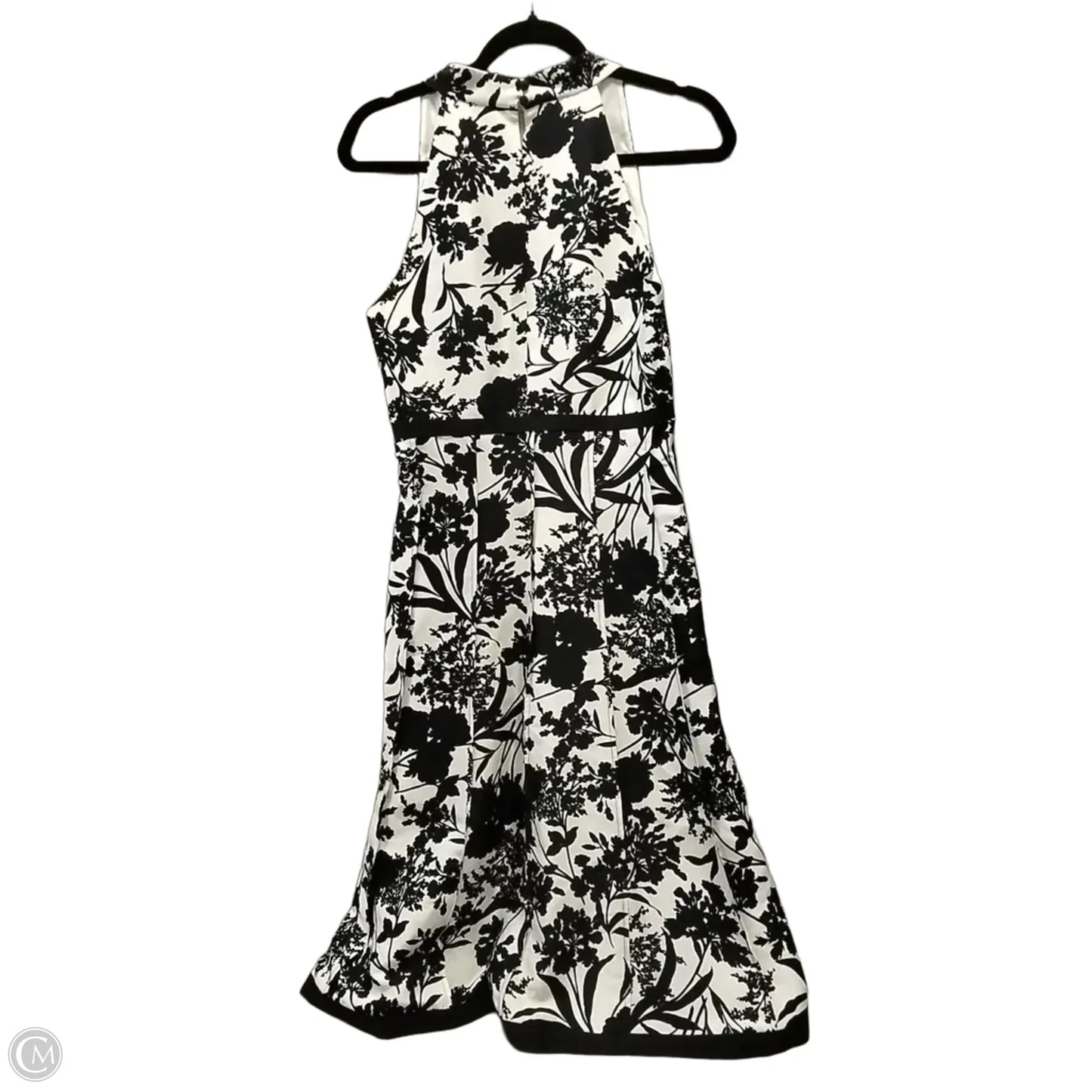 Dress Casual Midi By Ann Taylor In Black & Cream, Size: 10