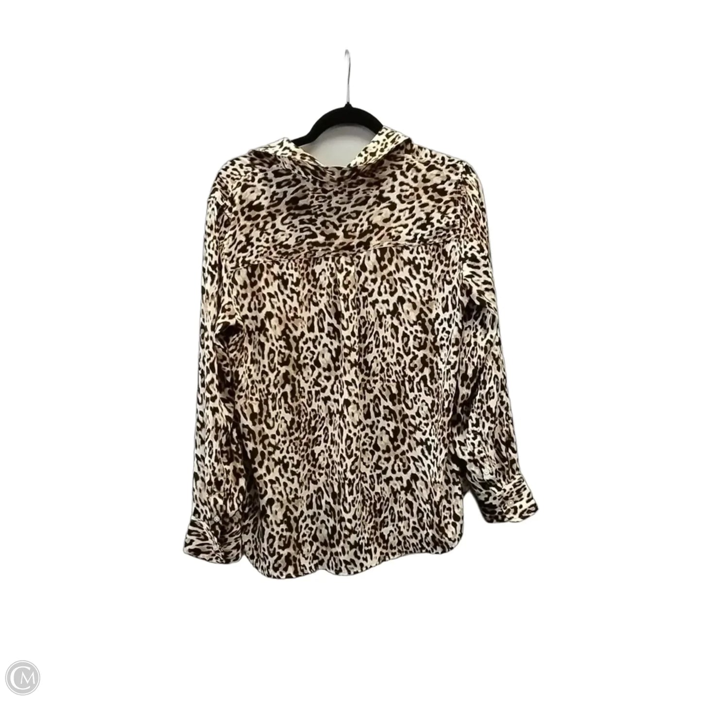 Blouse Long Sleeve By Banana Republic In Leopard Print, Size: M