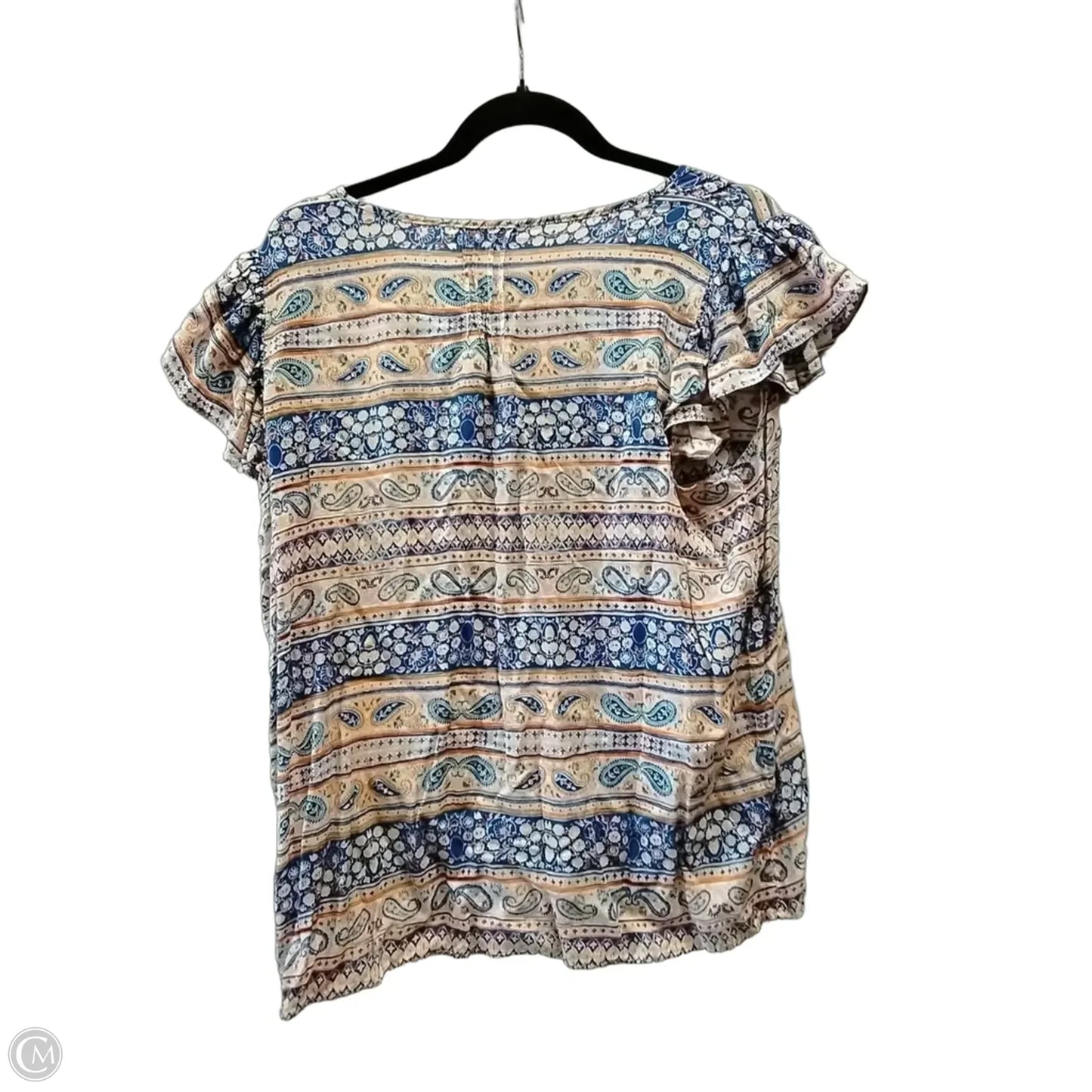 Blouse Short Sleeve By Rose And Olive In Paisley Print, Size: L