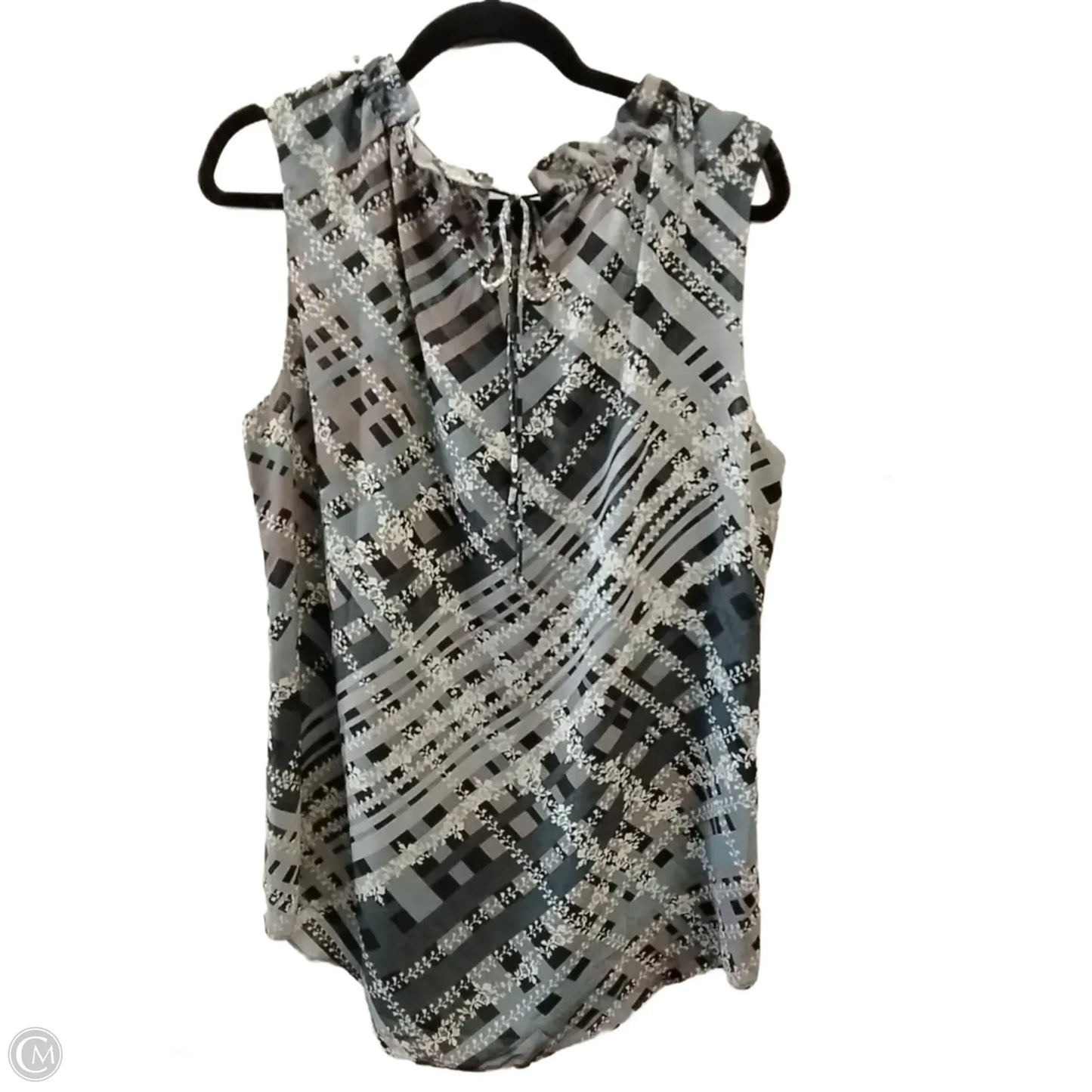 Blouse Sleeveless By Cabi In Grey, Size: M