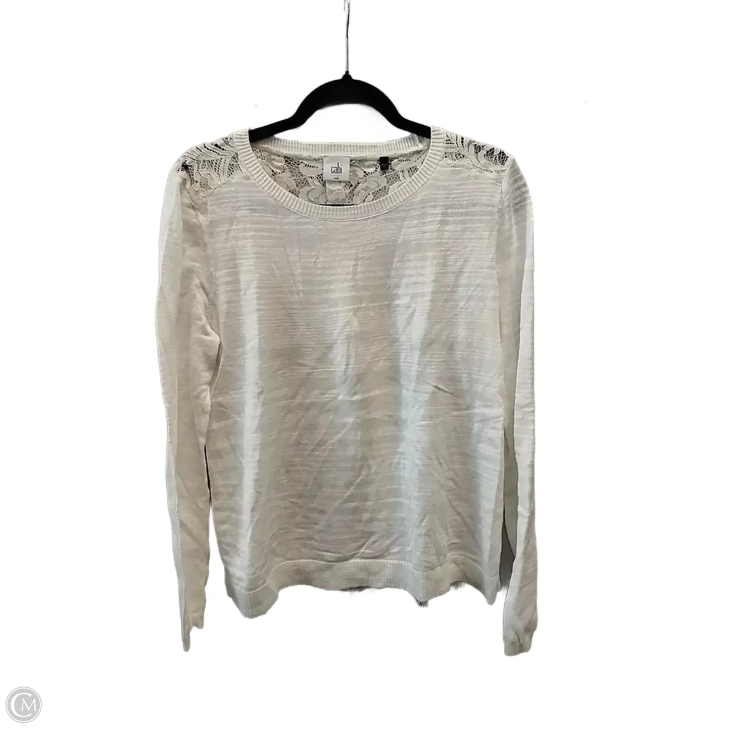 Top Long Sleeve By Cabi In White, Size: M