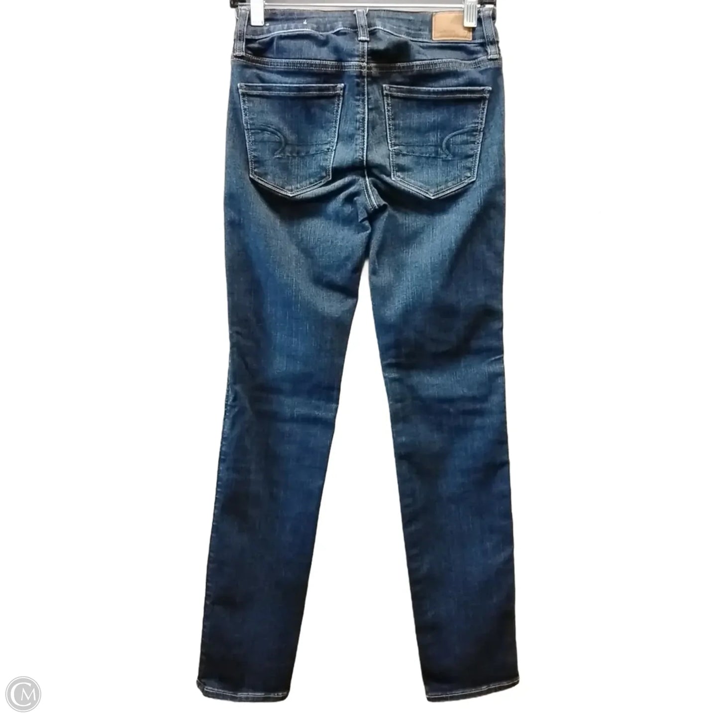 Jeans Straight By American Eagle In Blue Denim, Size: 2